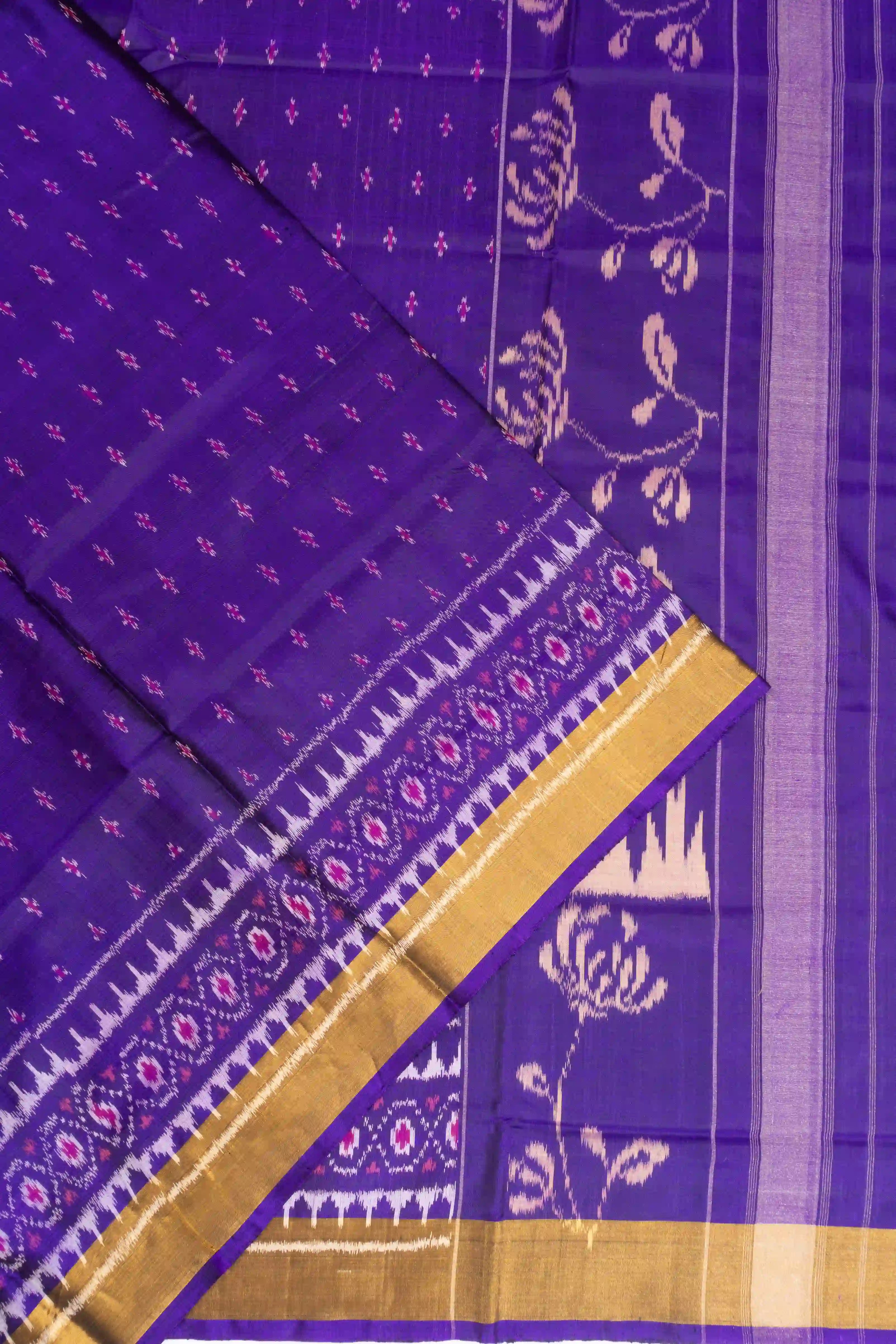 Rajkot Patola Silk Ikat Violet Saree