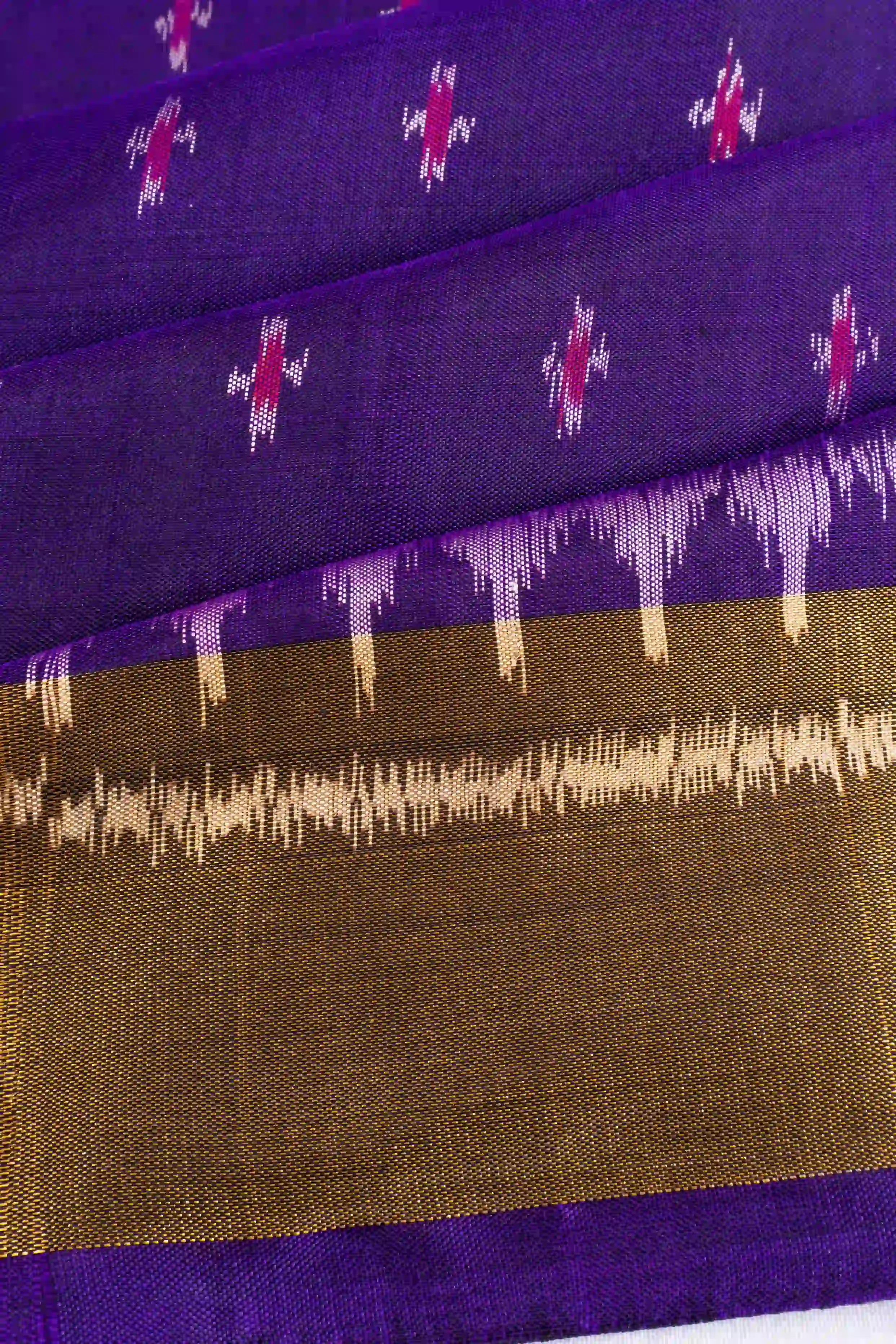 Rajkot Patola Silk Ikat Violet Saree