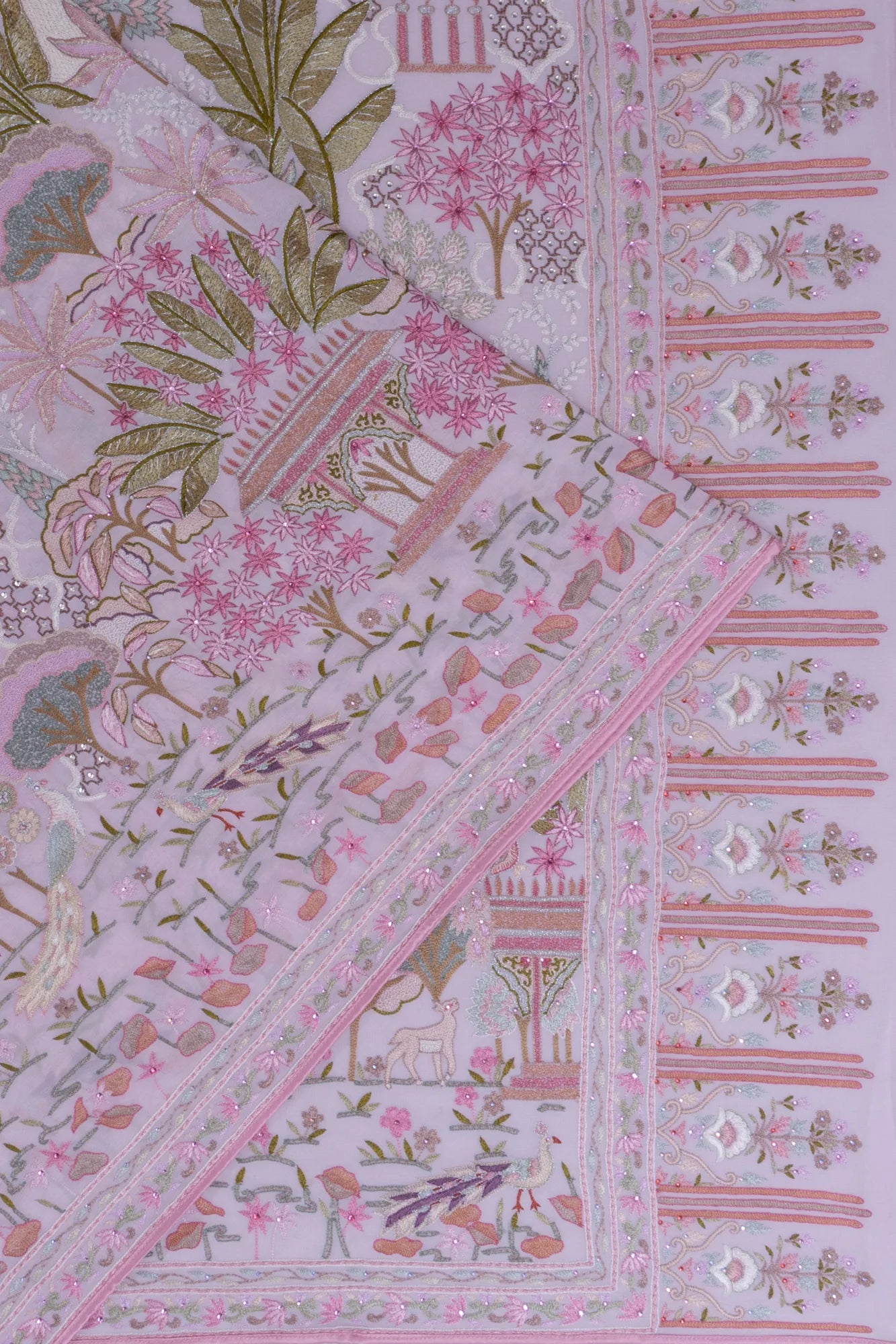 Ek Taar Georgette All Over Embroidery Baby Pink Saree