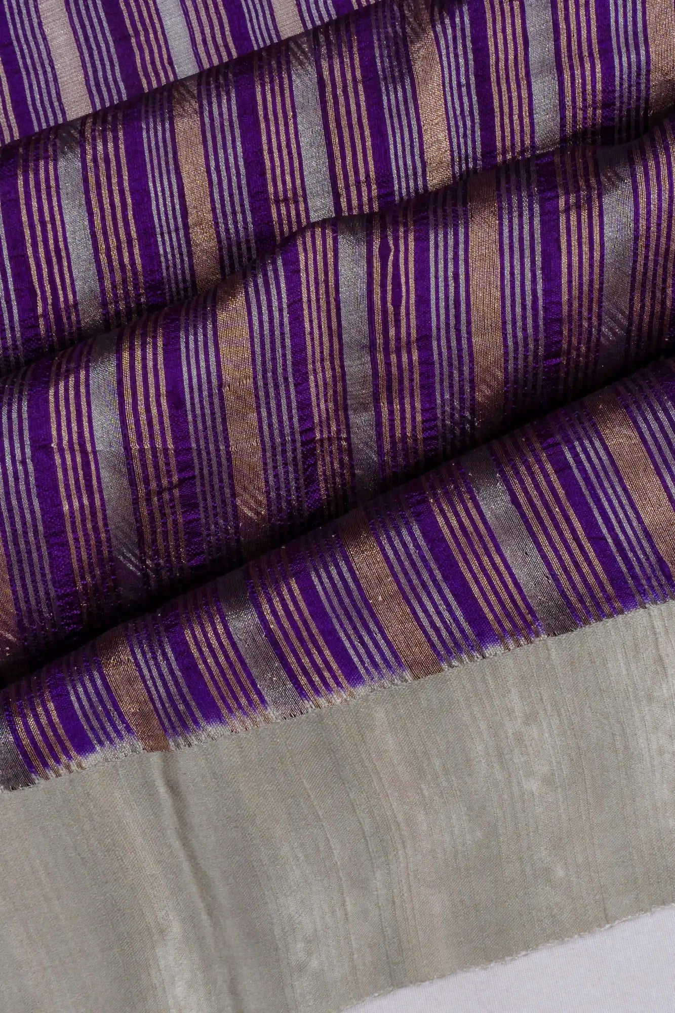 Tussar Vertical Lines Violet Saree