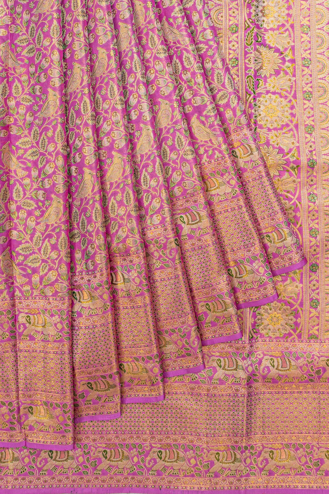 Kanchipuram Silk Brocade Lavender Saree