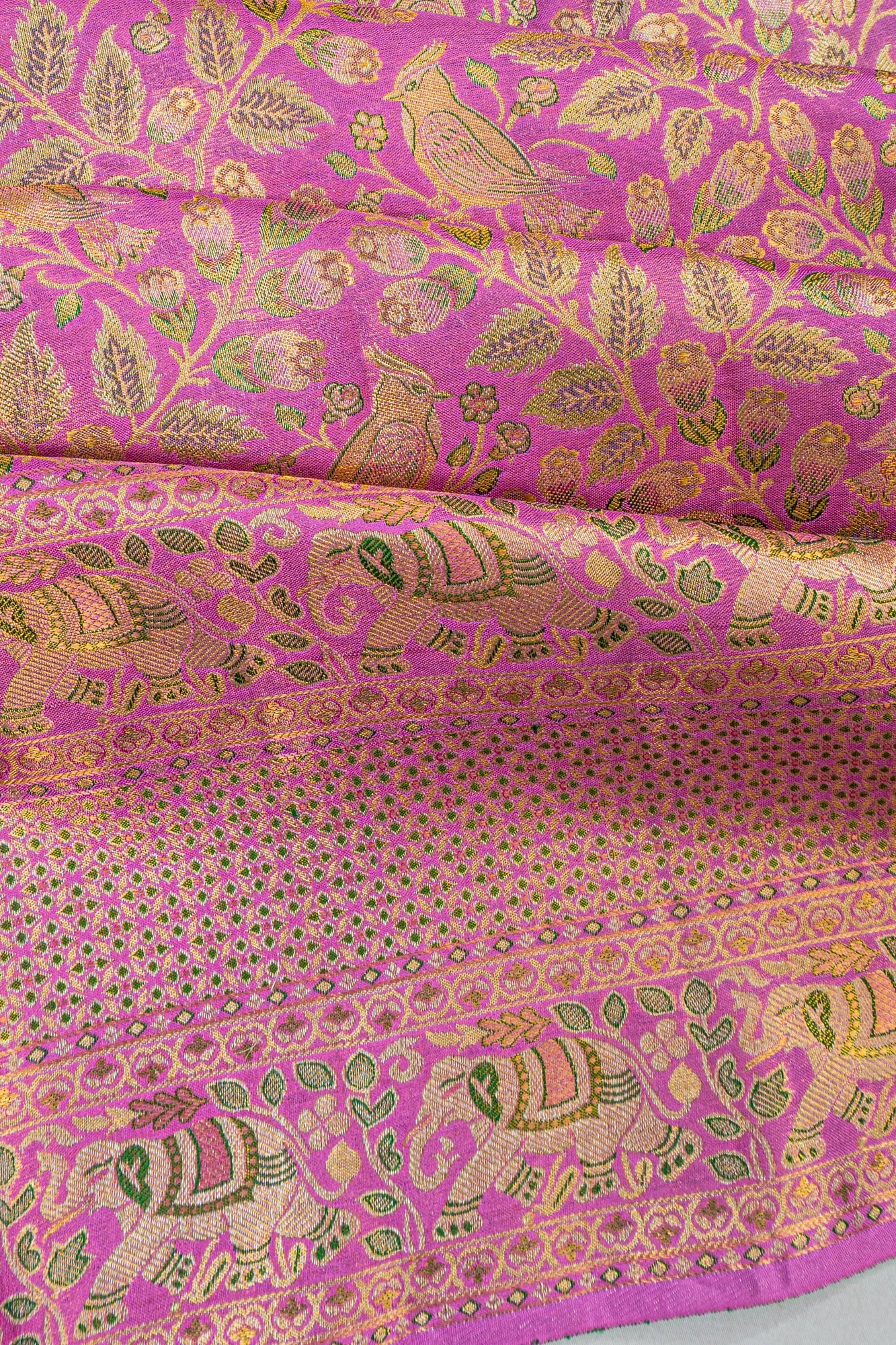 Kanchipuram Silk Brocade Lavender Saree