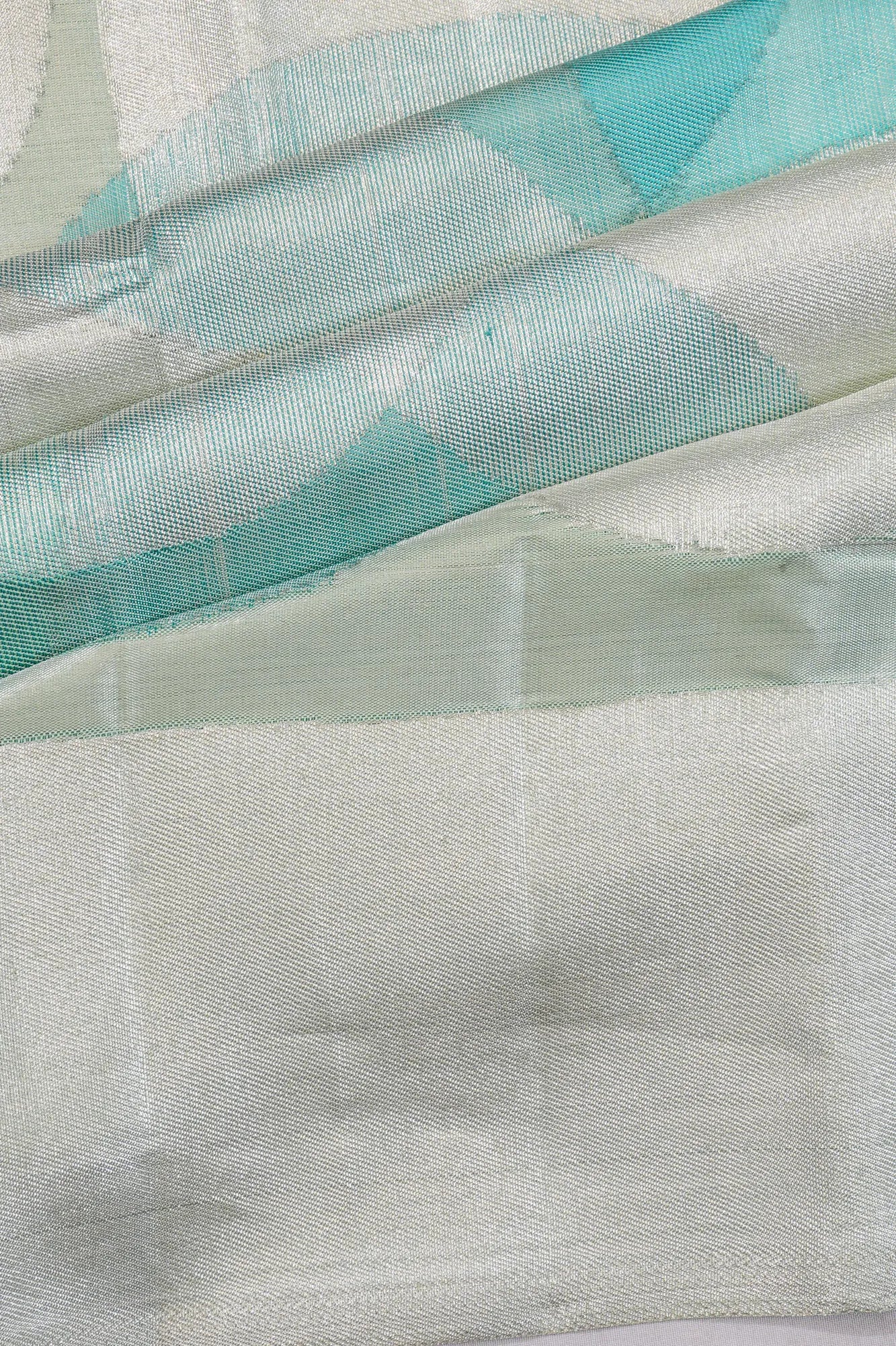 Kanchipuram Silk Tissue Brocade Pastel Green Saree