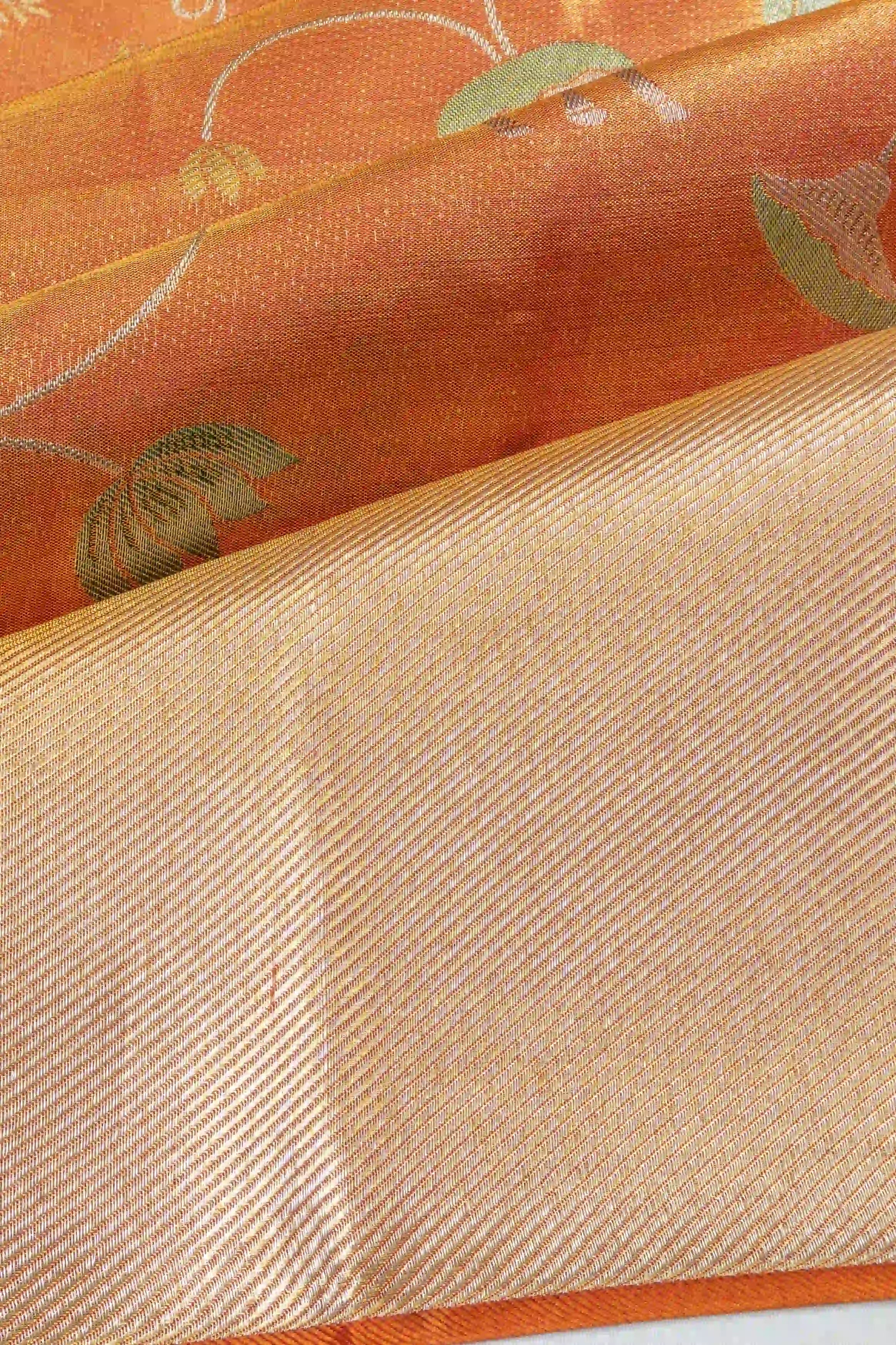 Taranga Kanchi Silk Brocade Red Saree
