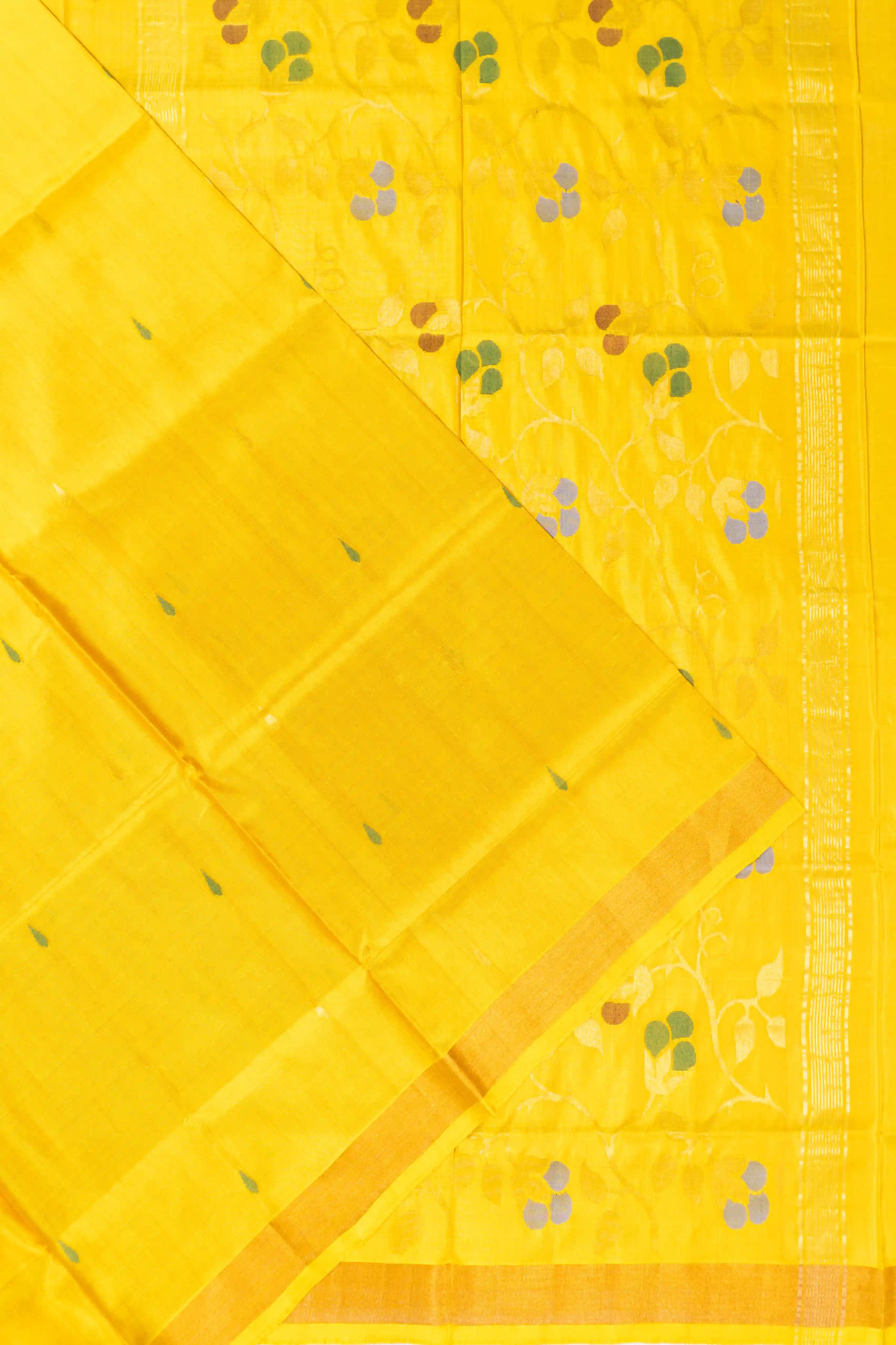Uppada Silk Butta Yellow Saree