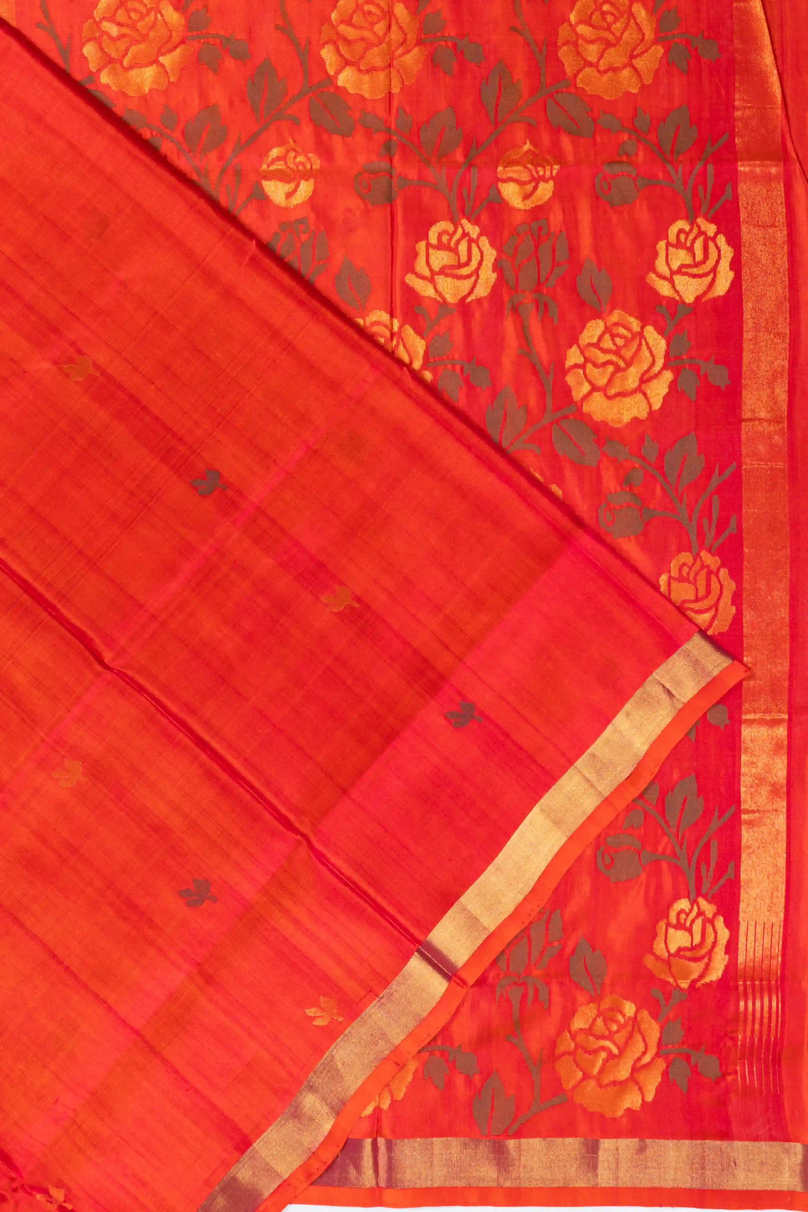 Uppada Silk Butta Red Saree