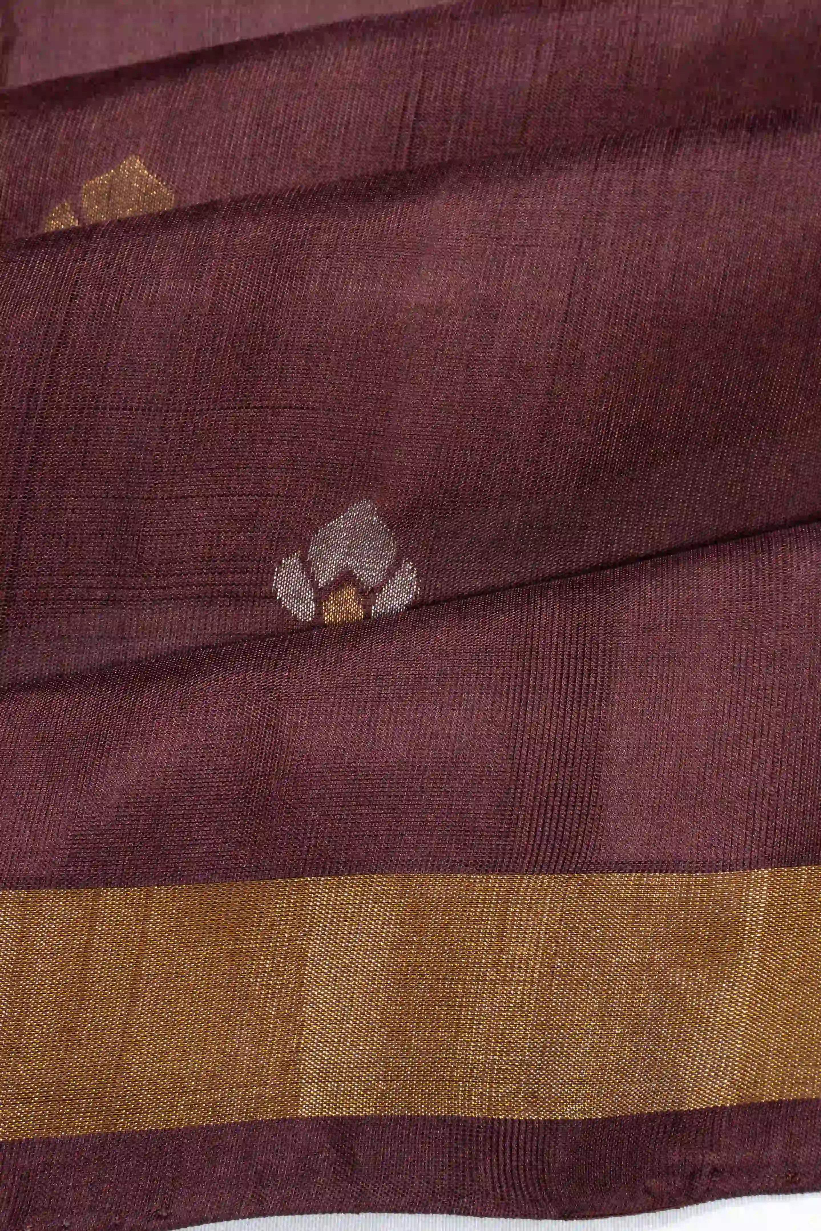 Uppada Silk Butta Brown Saree