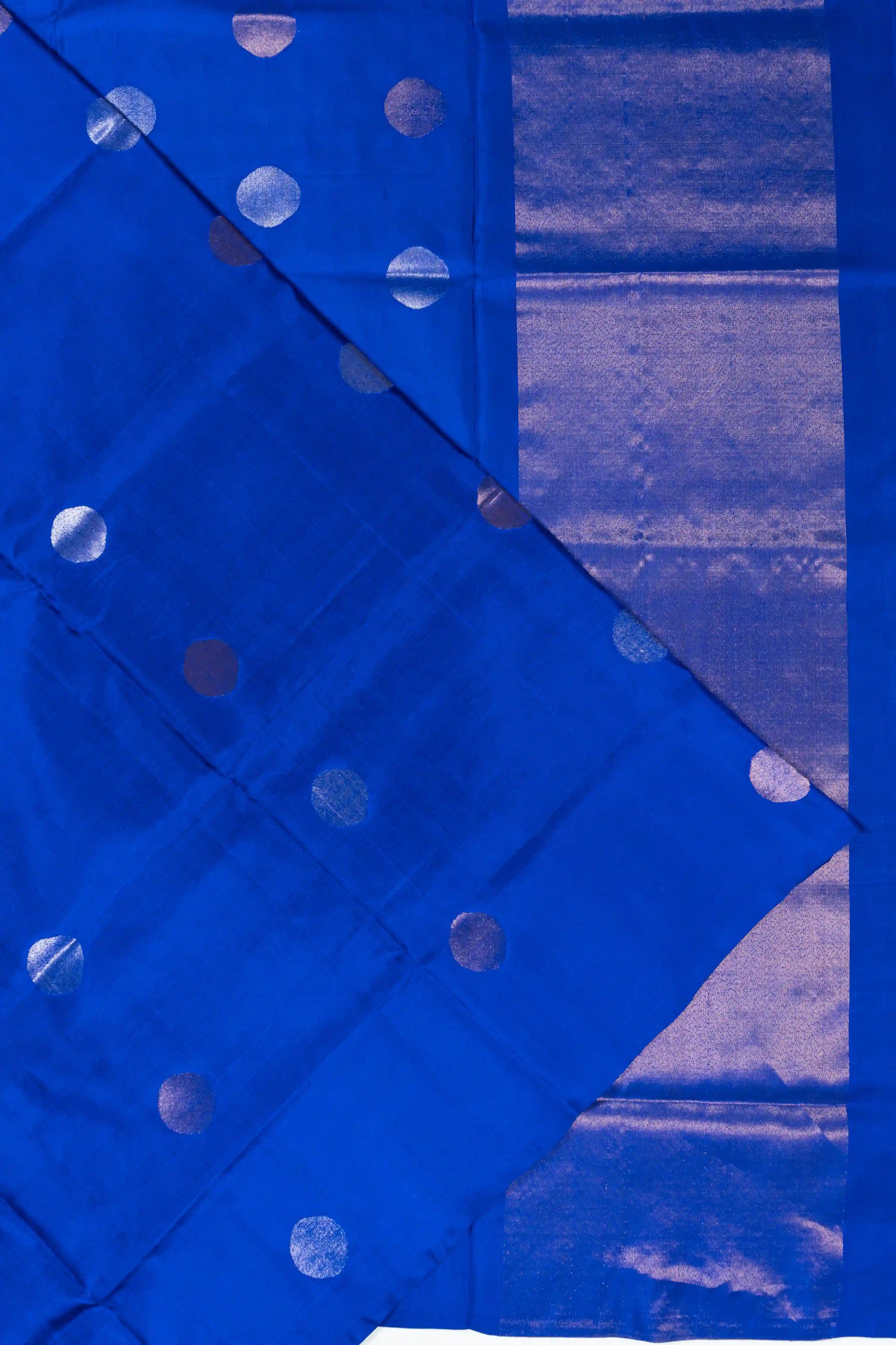 Uppada Silk Polka Dot Butta Royal Blue Saree