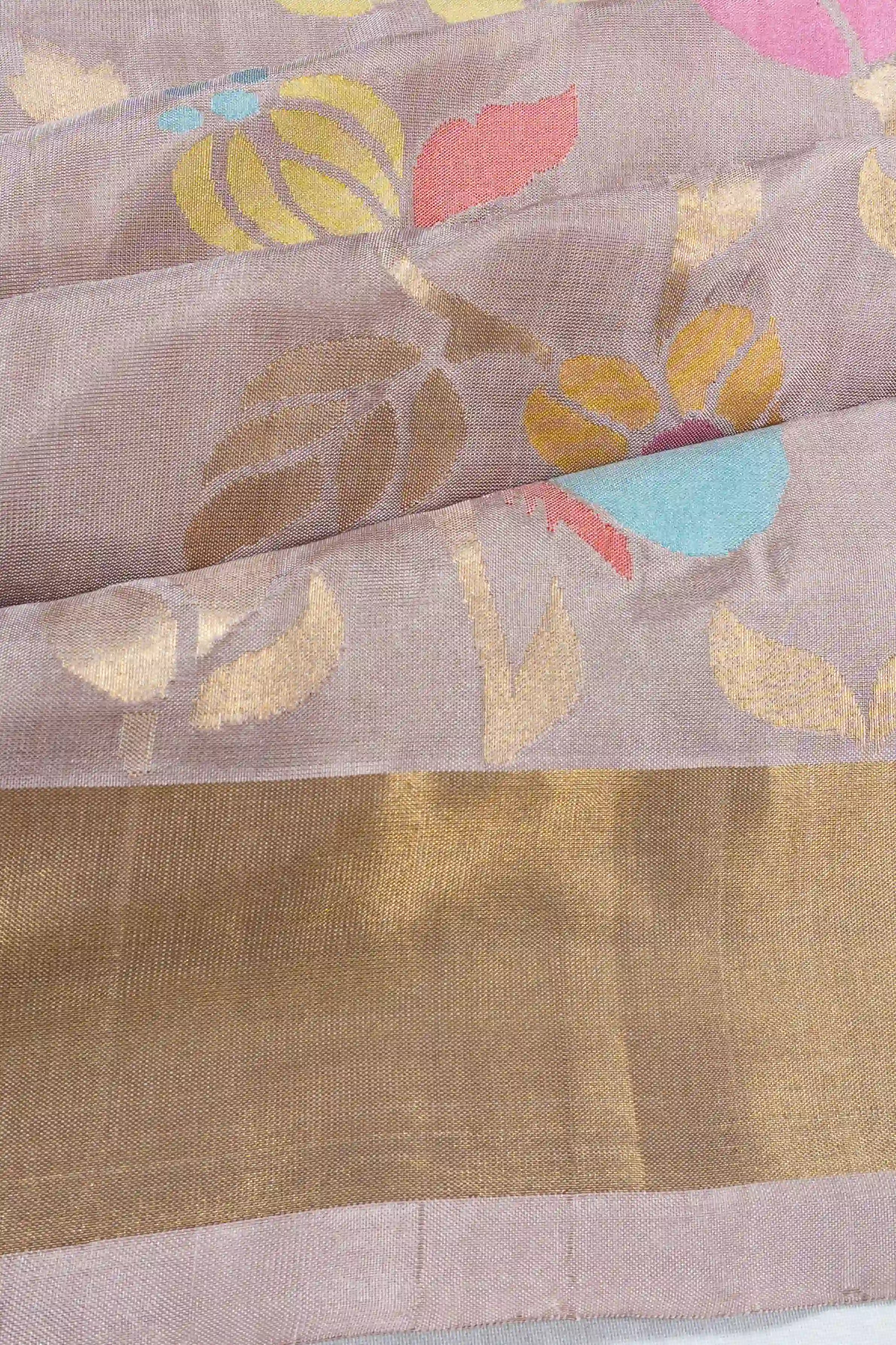 Uppada Silk All Over Jamdani Jaal Chicoo Saree