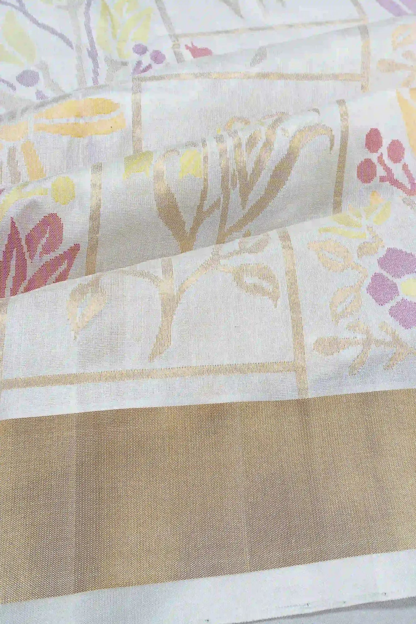 Uppada Silk Jamdani White Saree