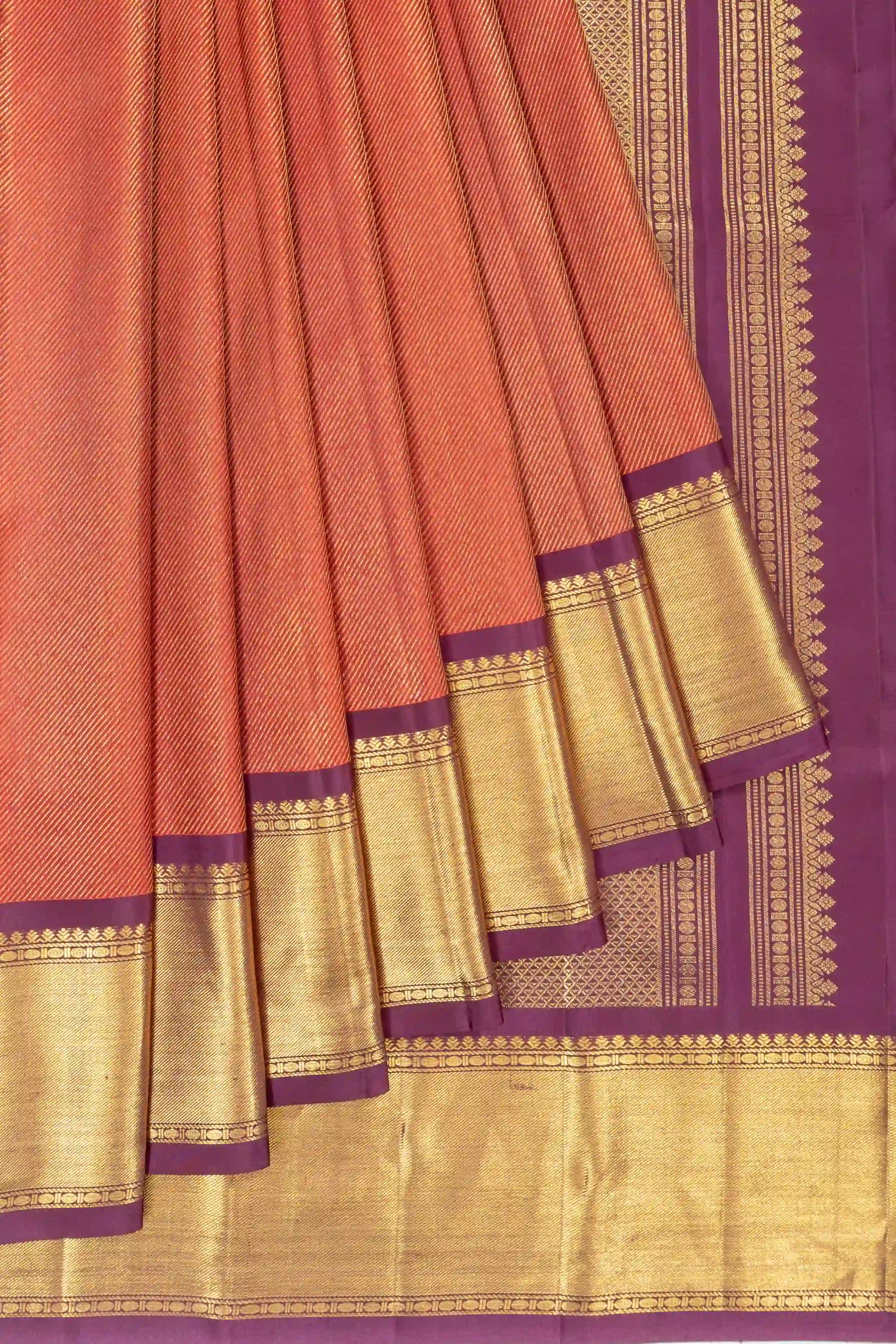 Kanchipuram Silk Tissue Brocade Pink Saree