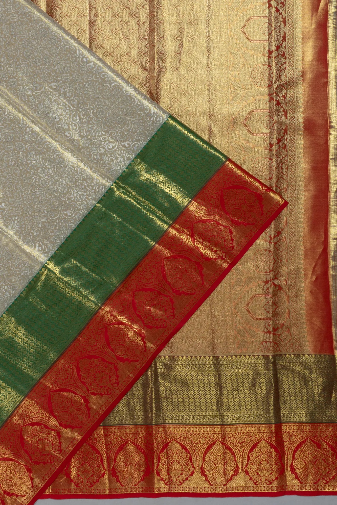 Taranga Kanchi Silk Tissue Brocade Gold Saree