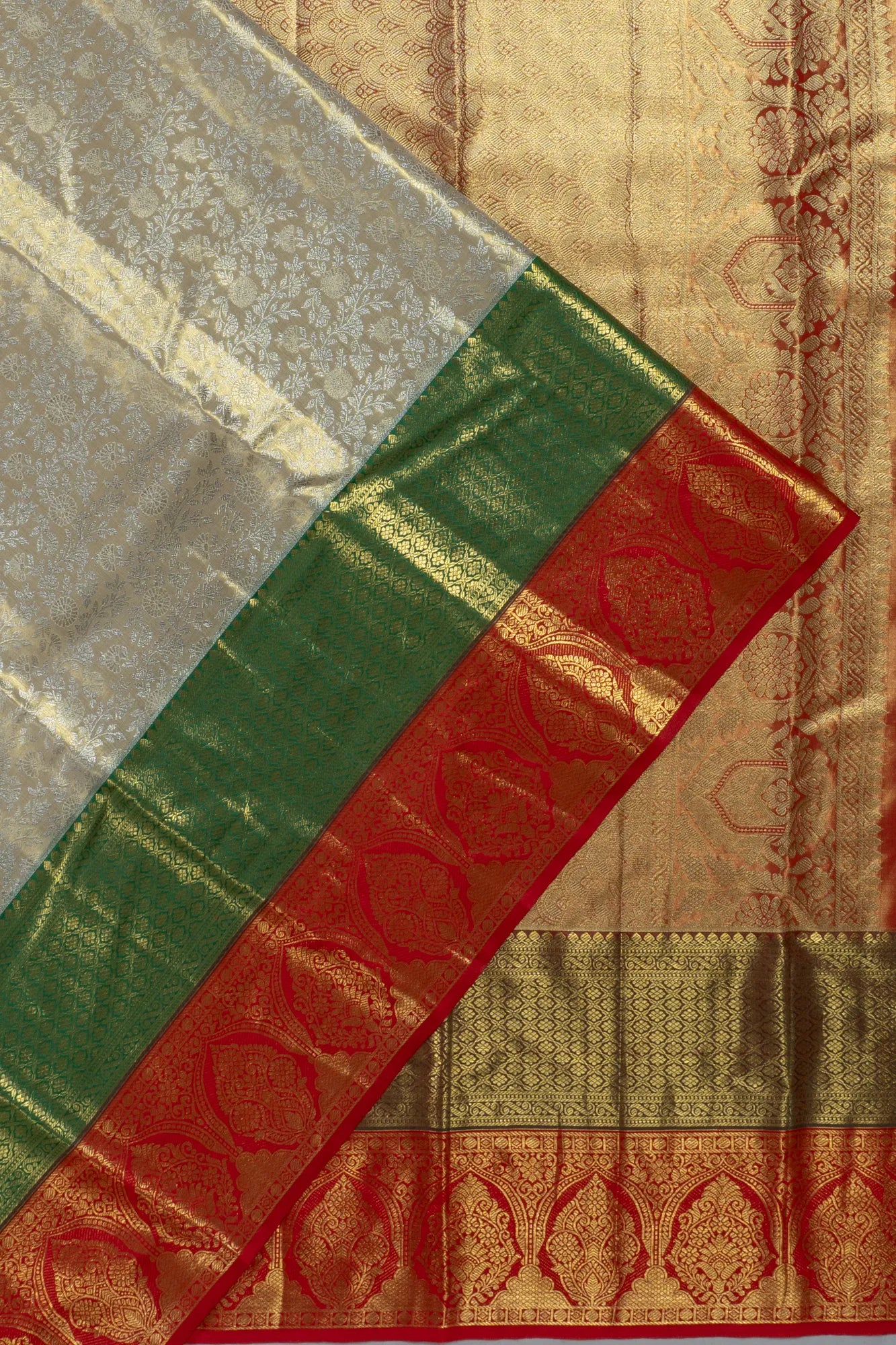 Taranga Kanchi Silk Tissue Brocade Gold Saree