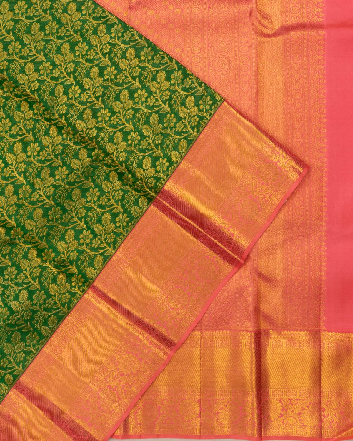 Taranga Kanchi Silk Brocade Green Saree
