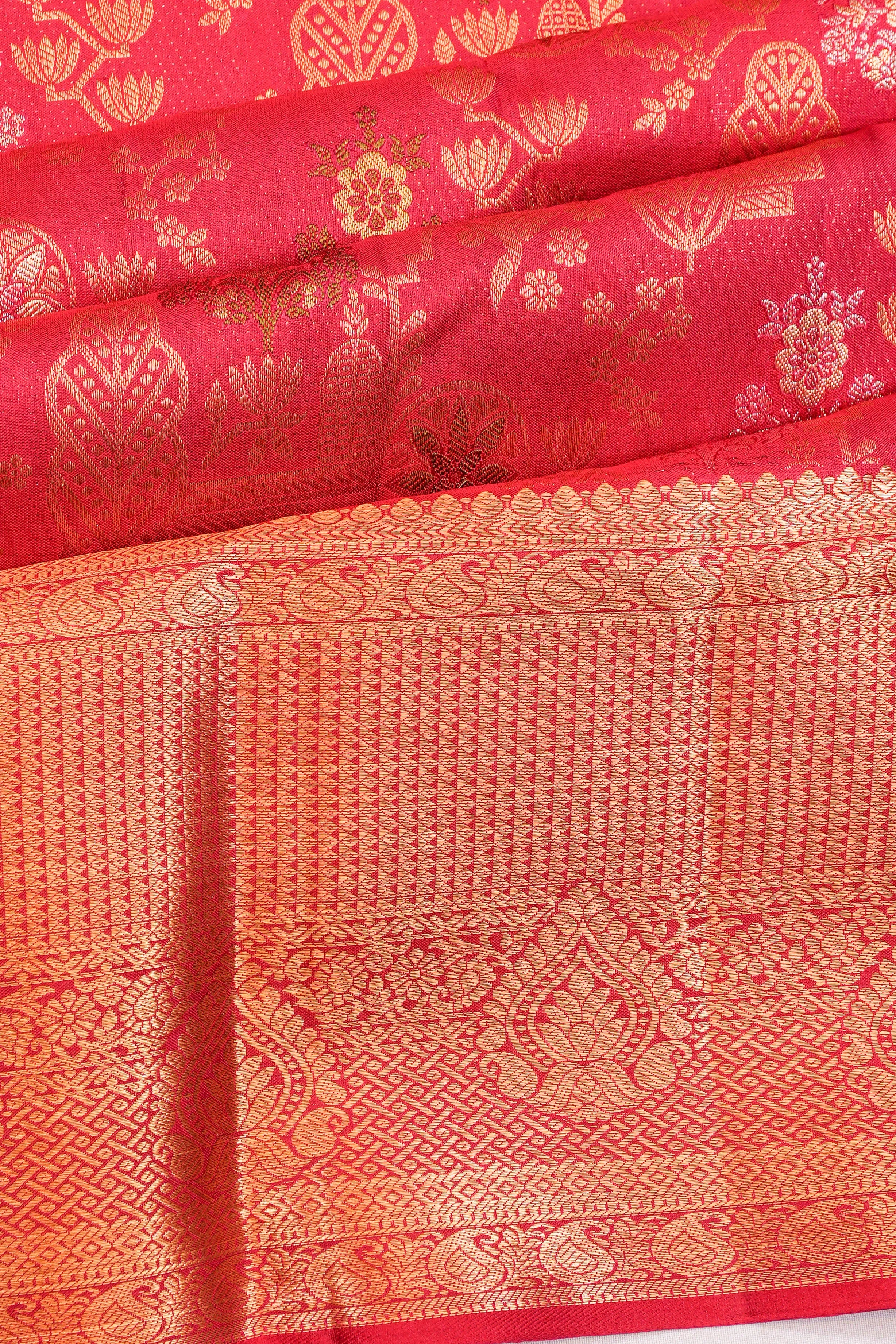 Taranga Kanchi Silk Brocade Pink Saree