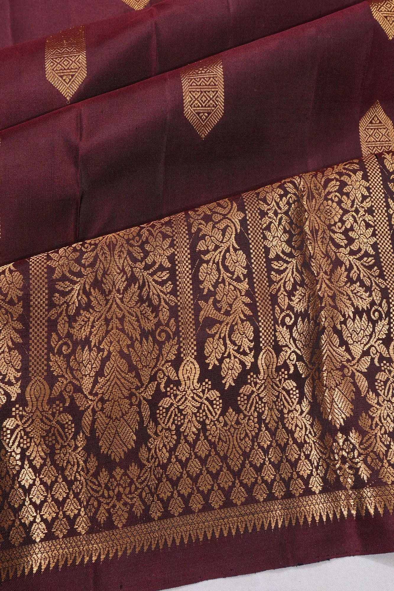 Kanchipuram Silk Butta Maroon Saree