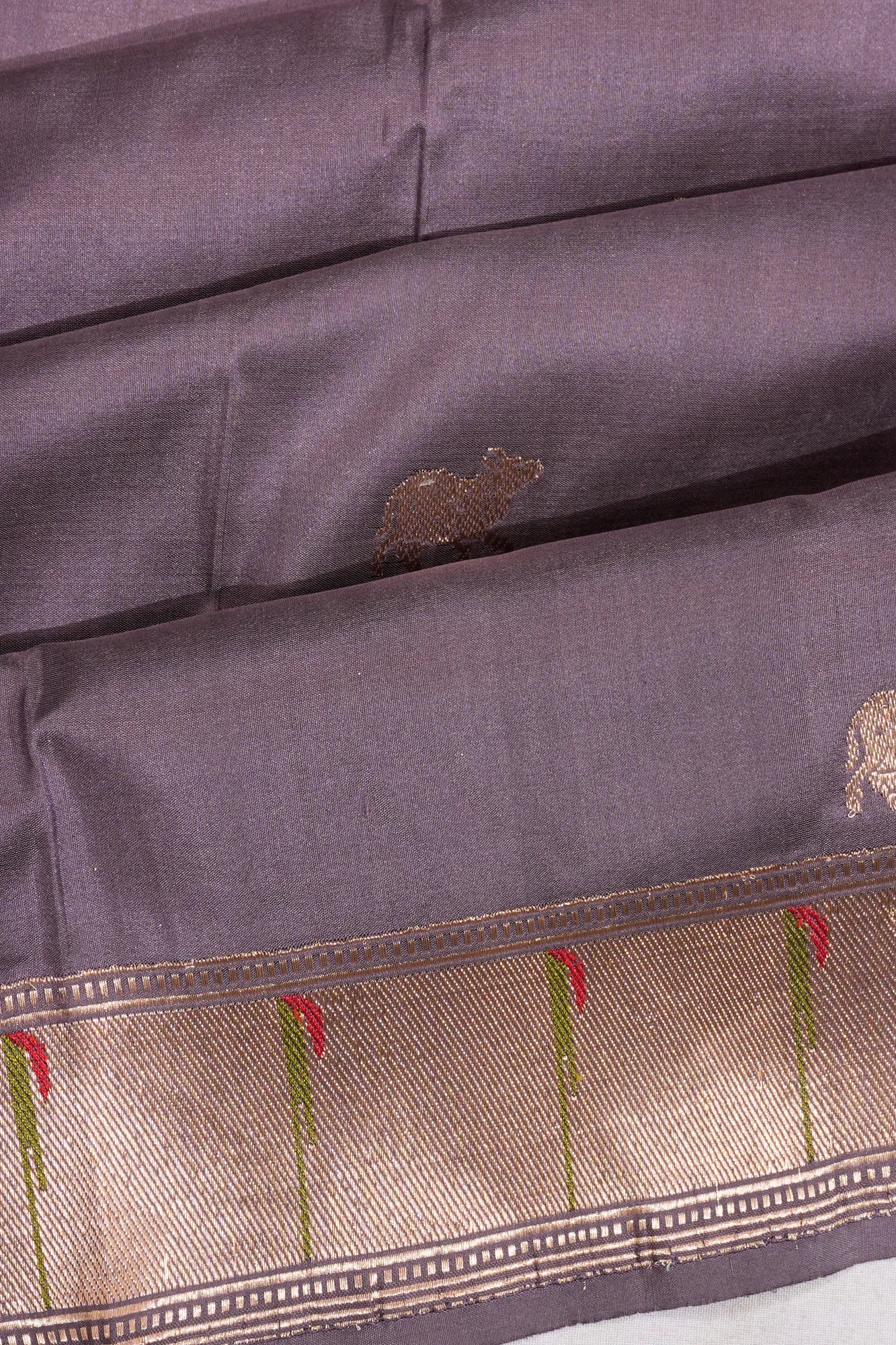 Banarasi Silk Butta Bottle Grey Saree