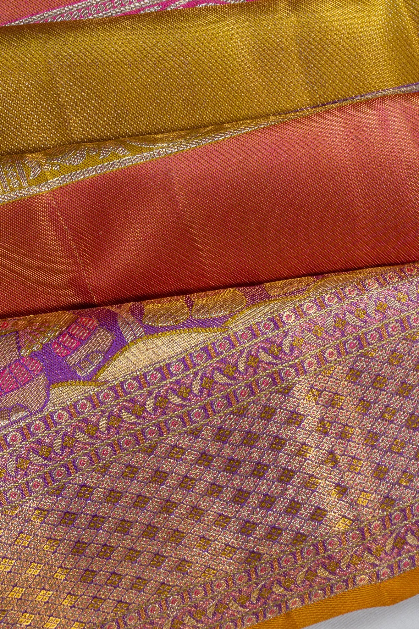 Taranga Kanchi Silk Tissue Brocade Multicolour Saree