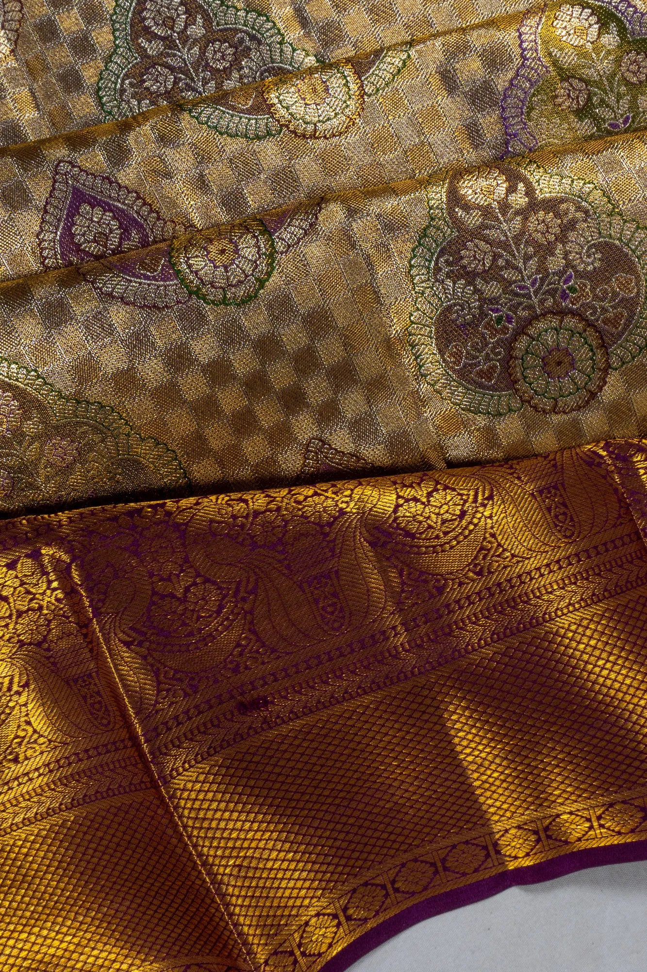 Taranga Kanchi Silk Tissue Brocade Pastel Green Saree