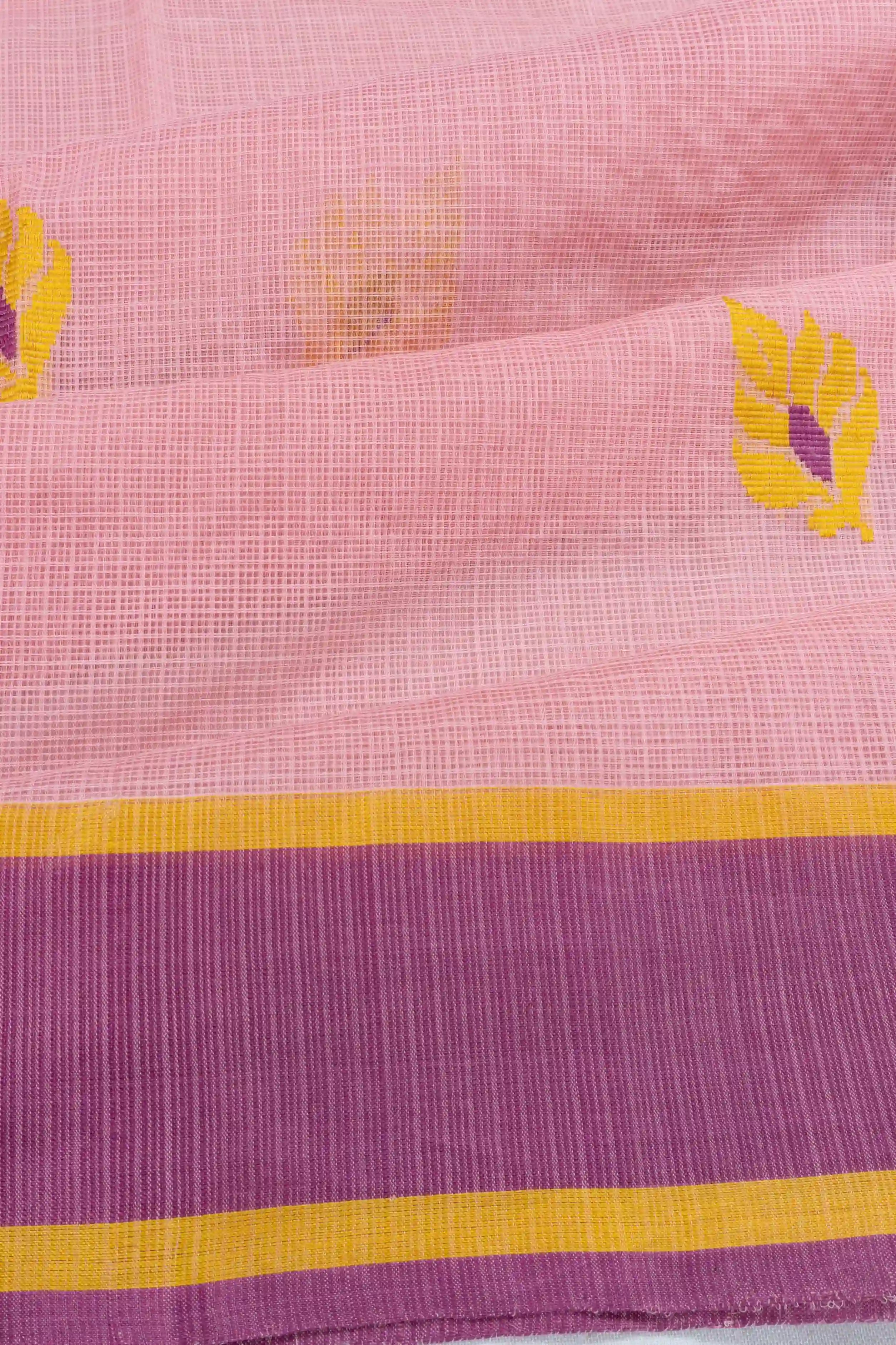 Kota Cotton Butta Peach Saree