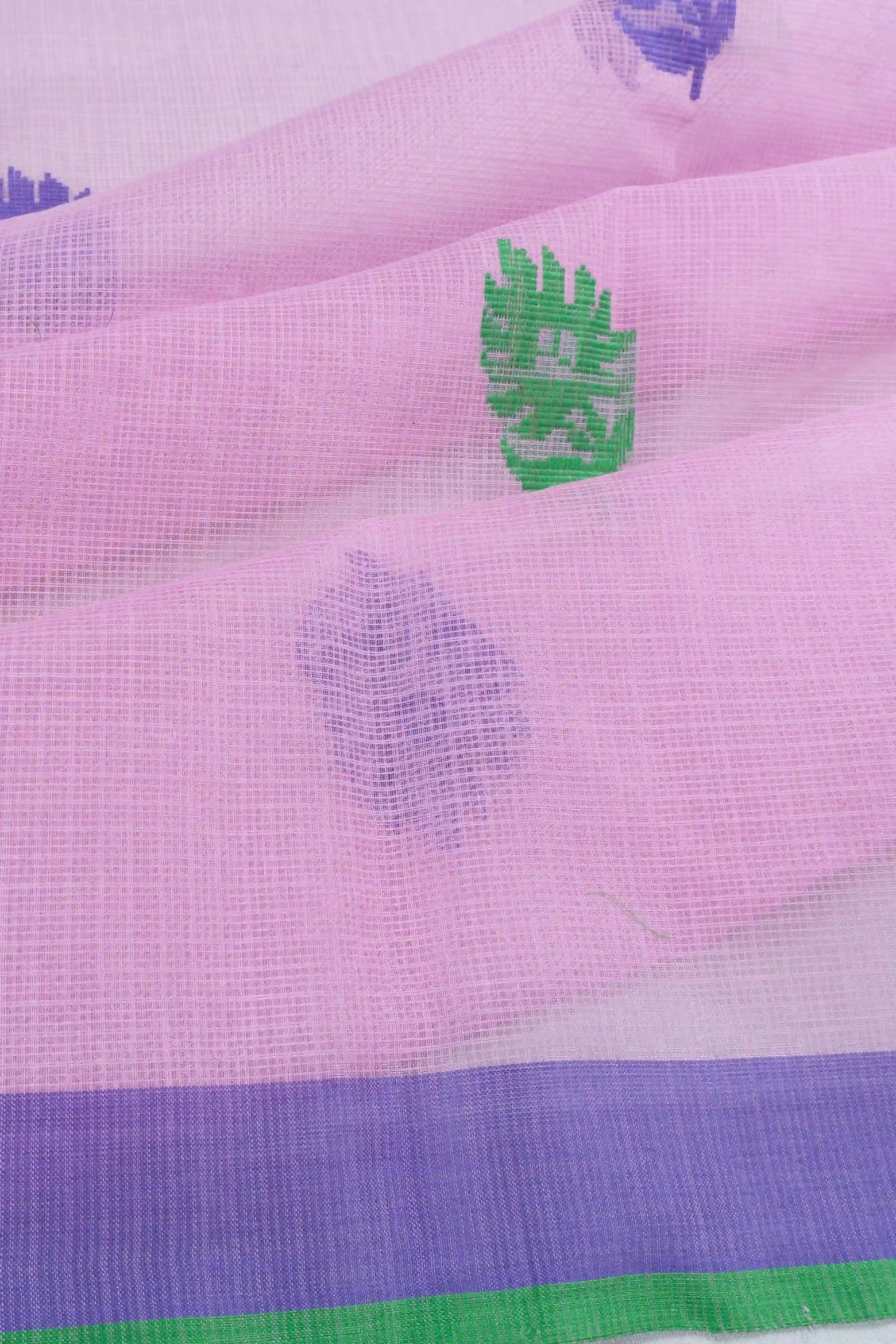 Kota Cotton Butta Baby Pink Saree