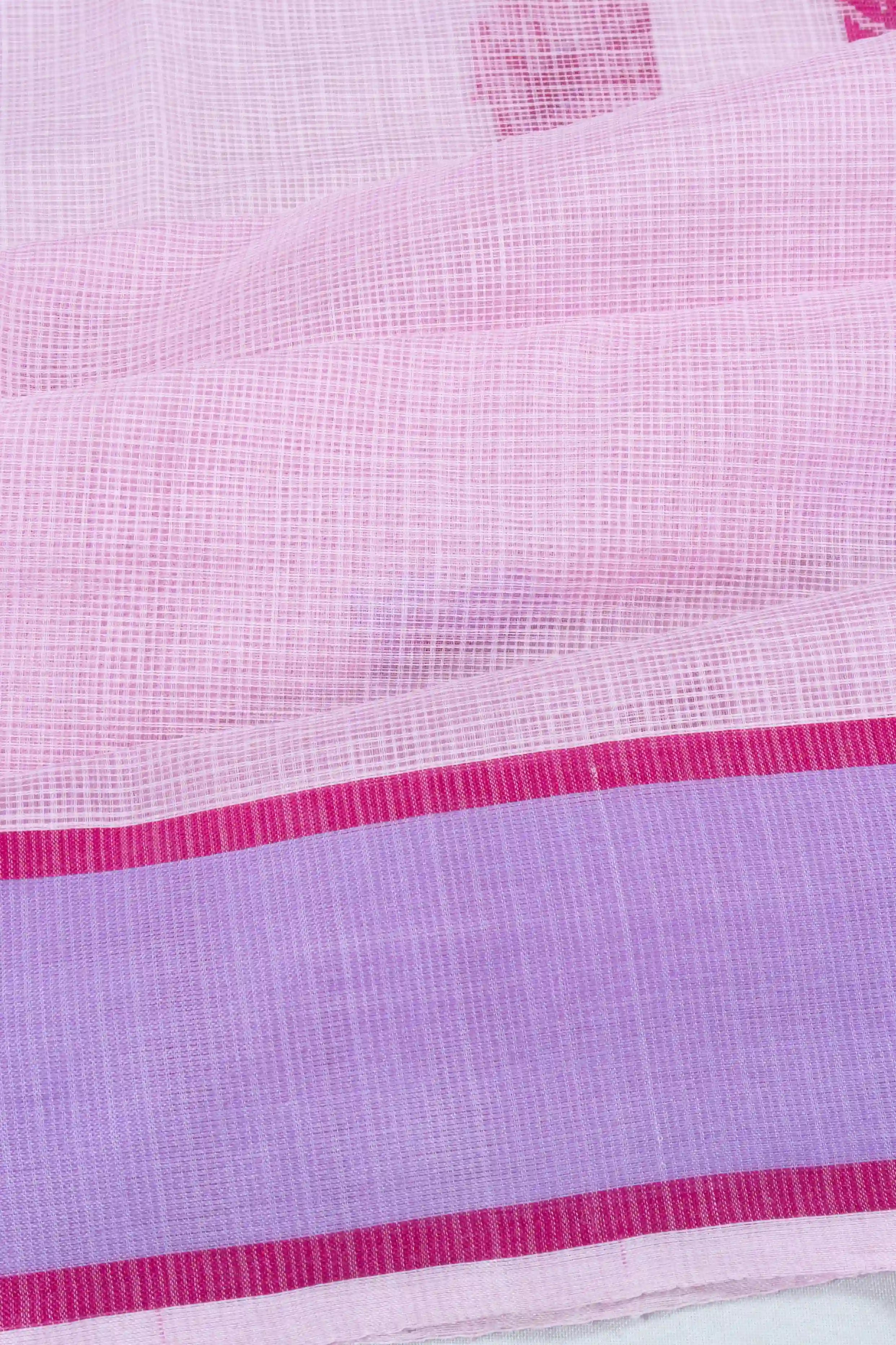 Kota Cotton Butta Baby Pink Saree