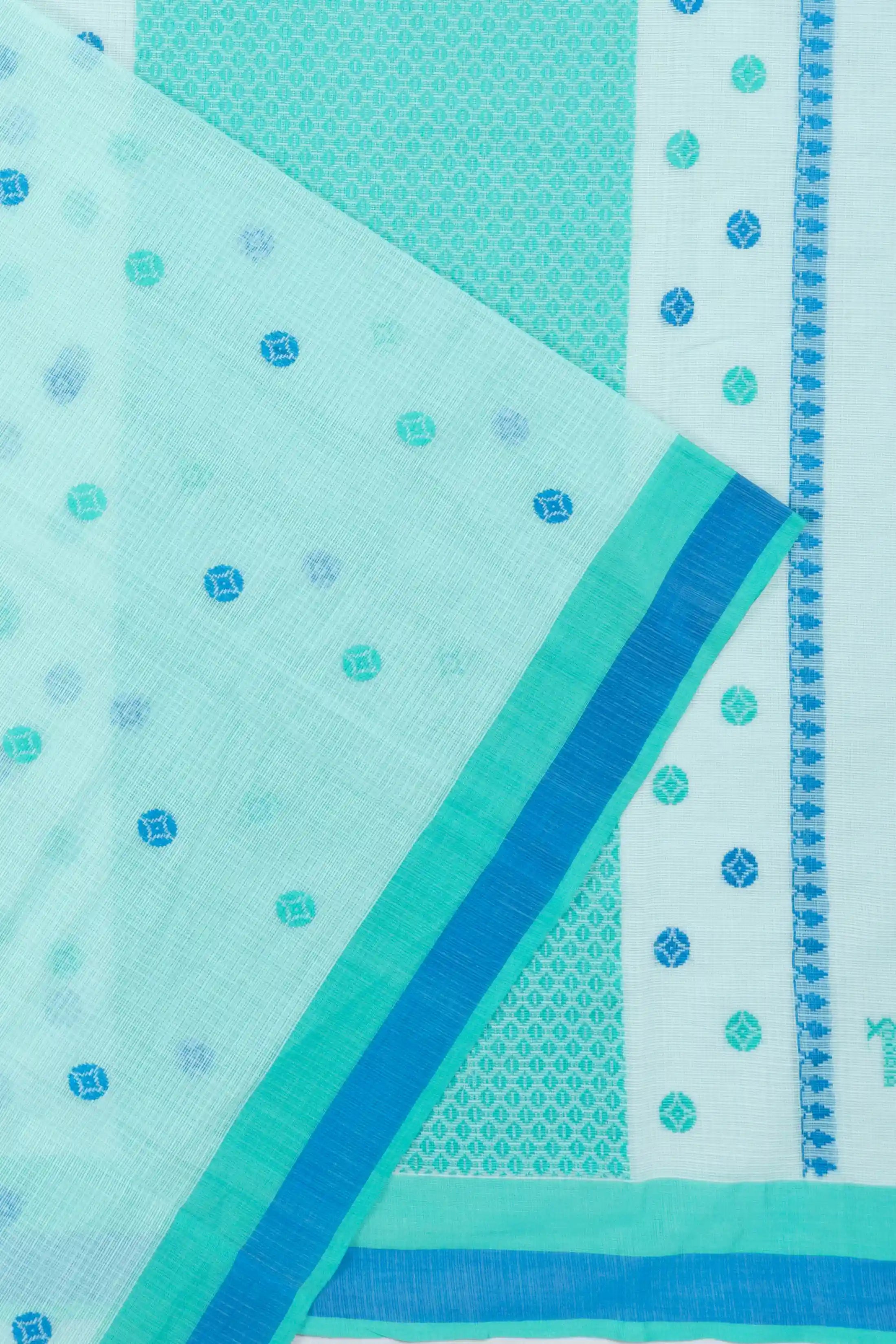 Kota Cotton Butta Sky Blue Saree