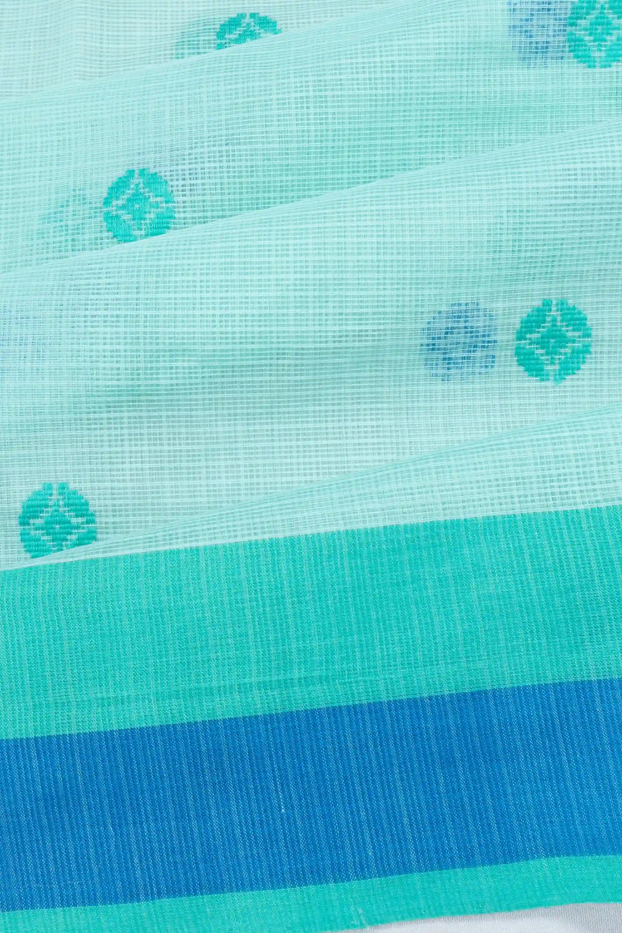 Kota Cotton Butta Sky Blue Saree