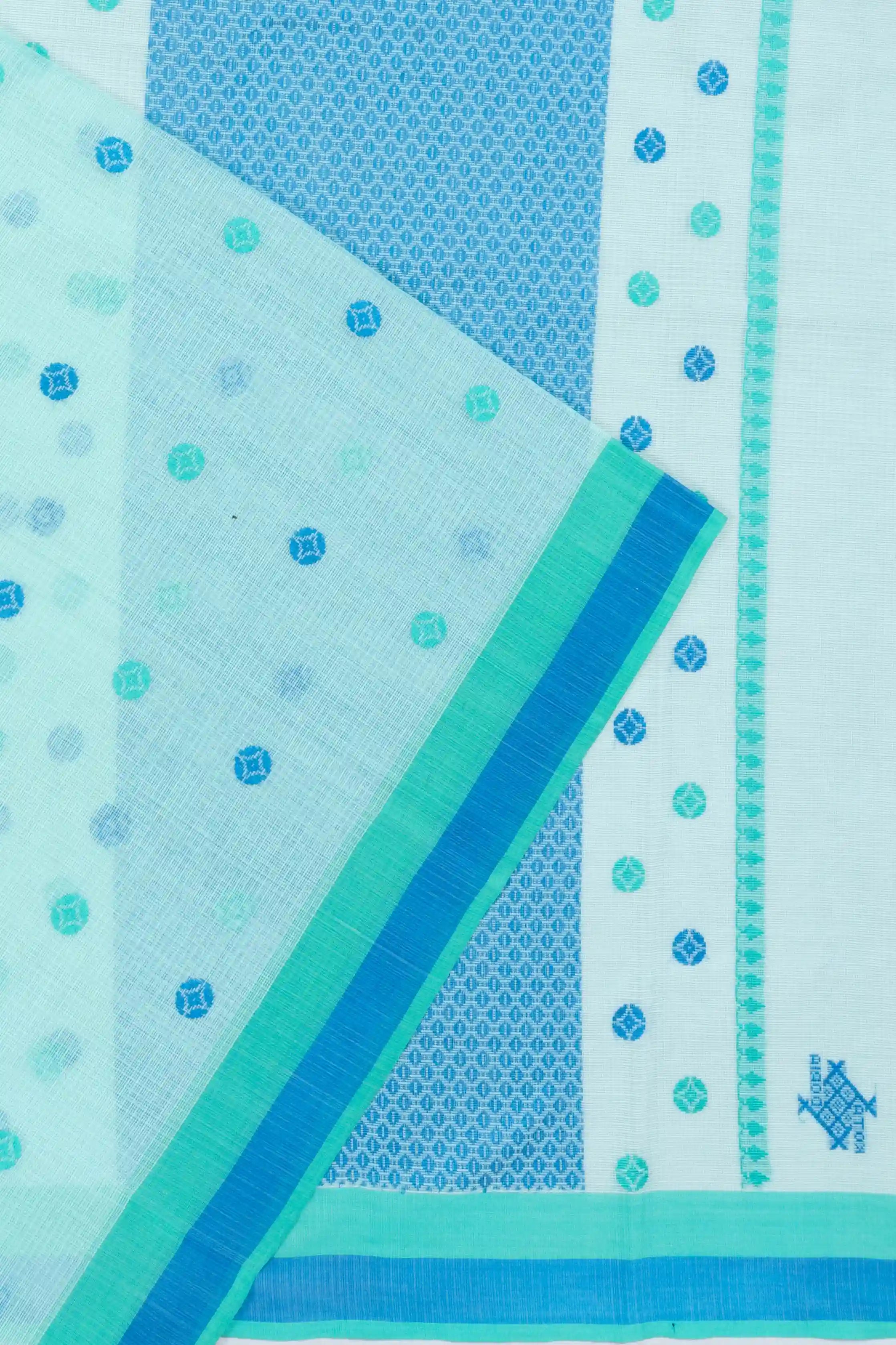 Kota Cotton Butta Sky Blue Saree