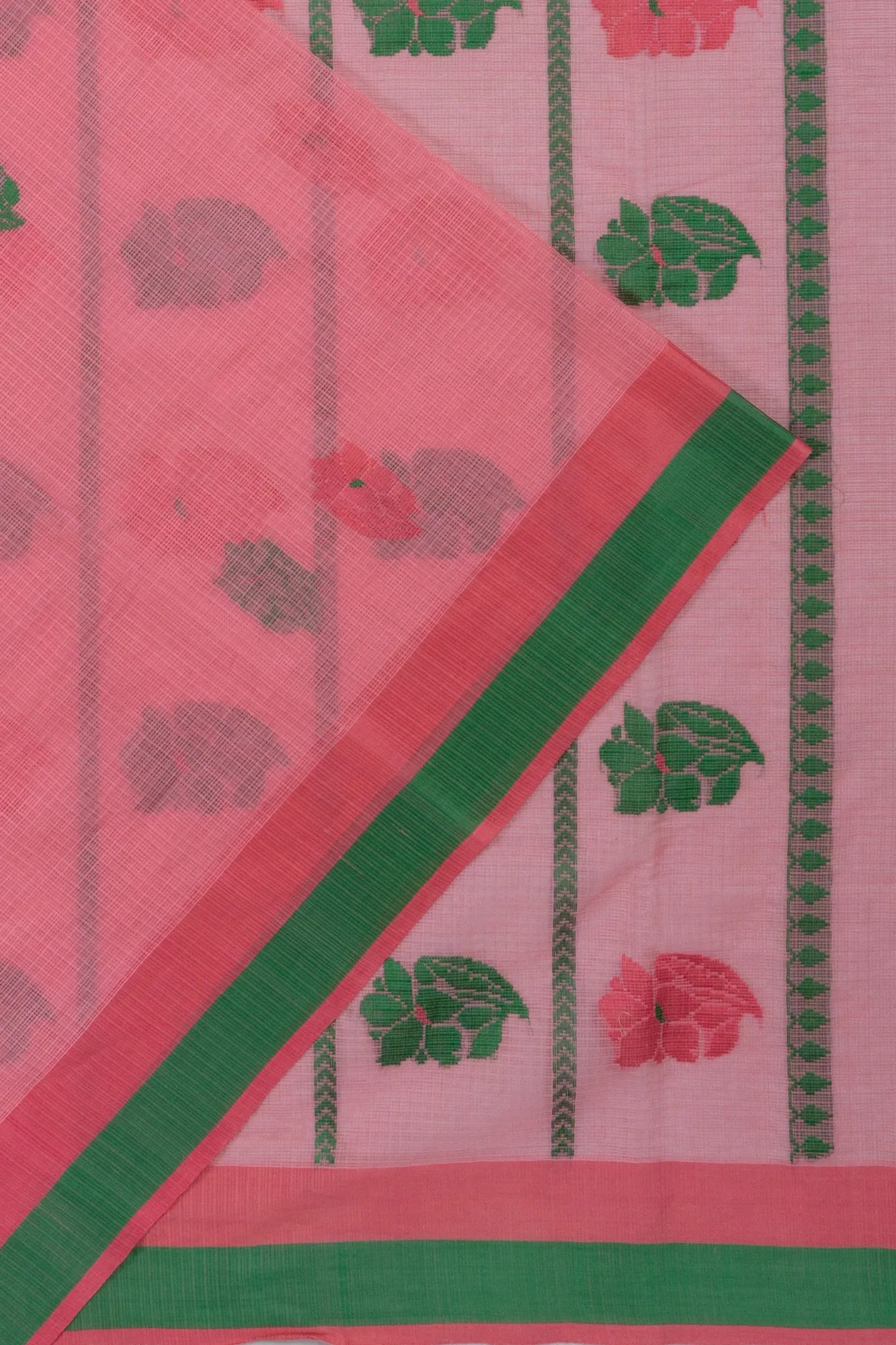 Kota Cotton Butta Pink Saree