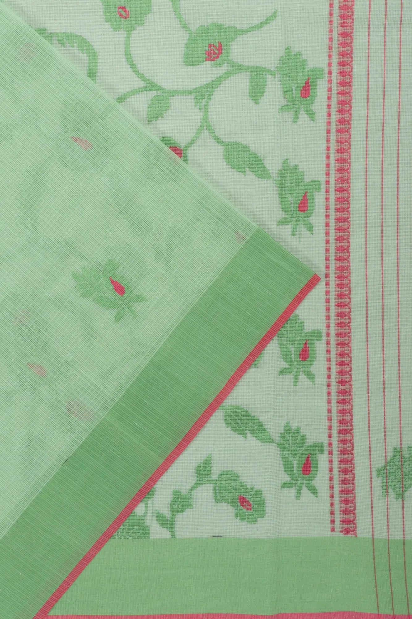Kota Cotton Butta Light Green Saree