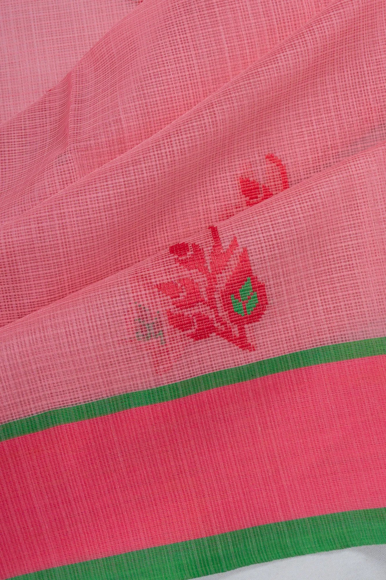 Kota Cotton Butta Pink Saree