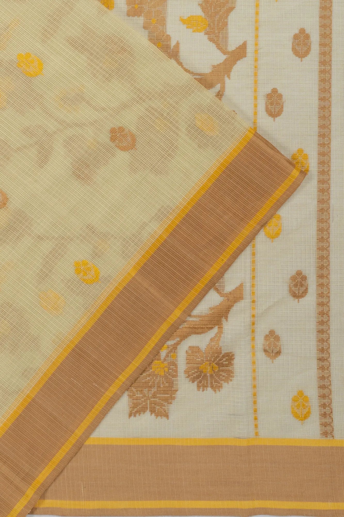 Kota Cotton Butta Pastel Yellow Saree
