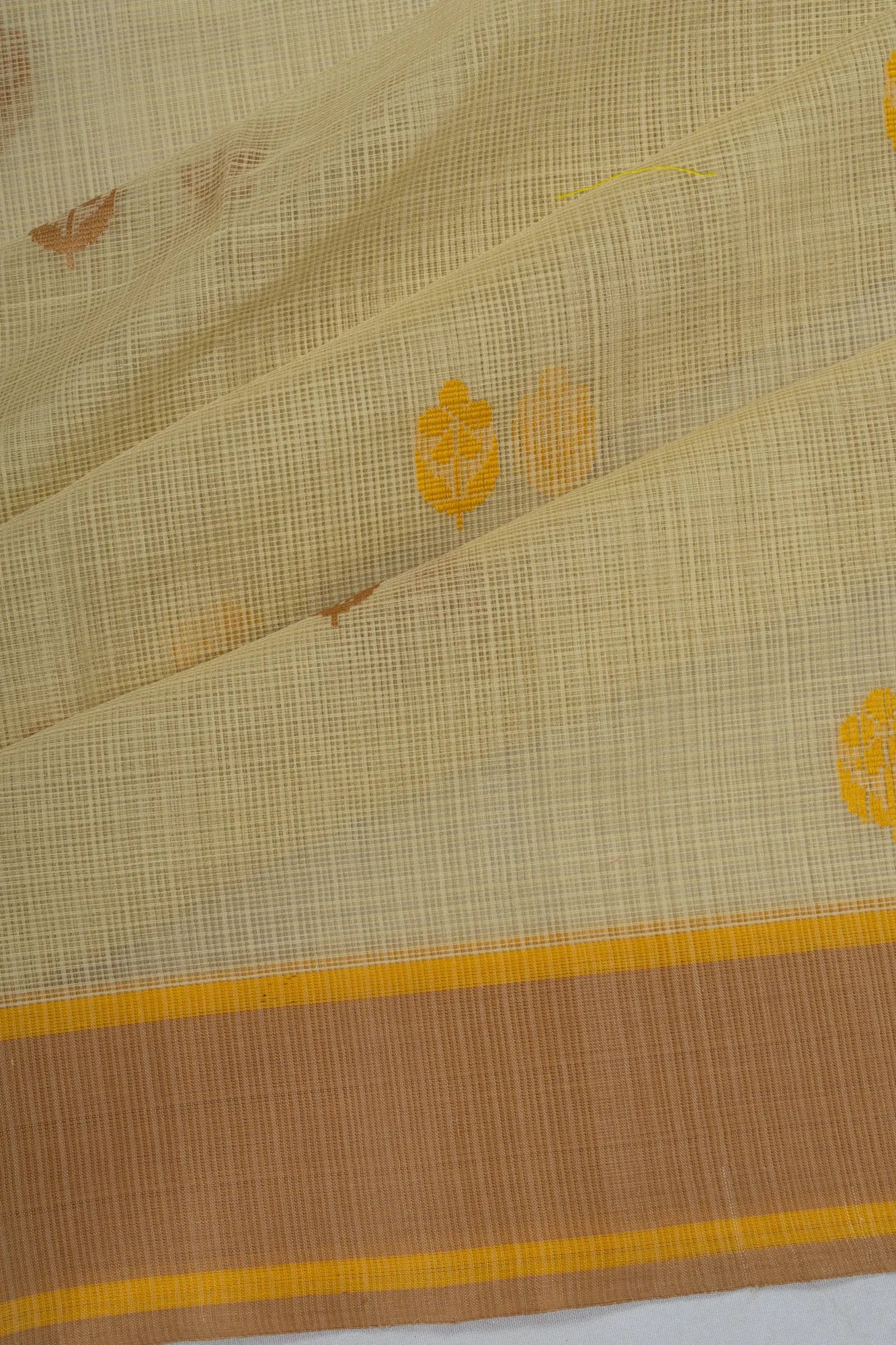 Kota Cotton Butta Pastel Yellow Saree