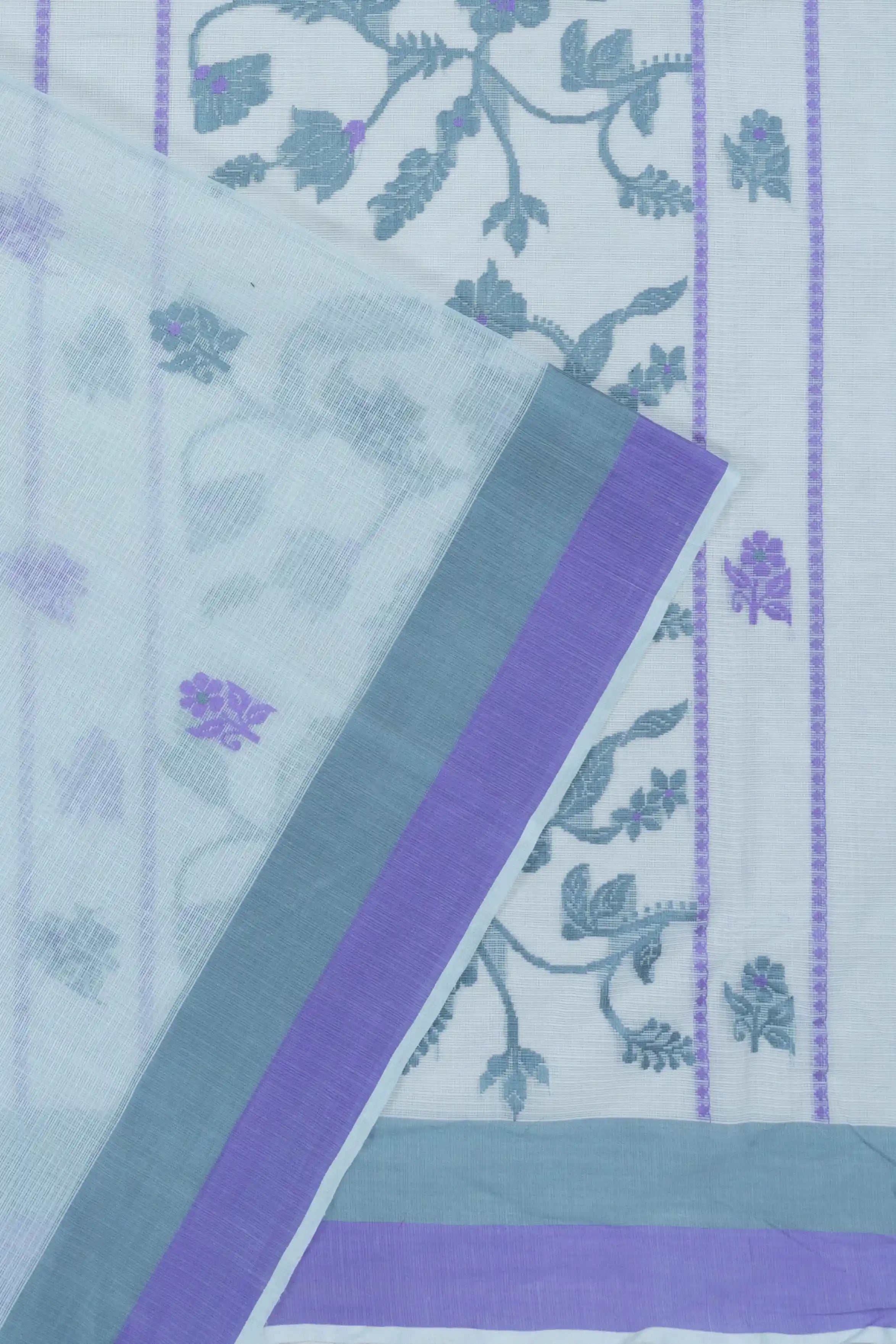 Kota Cotton Butta White Saree