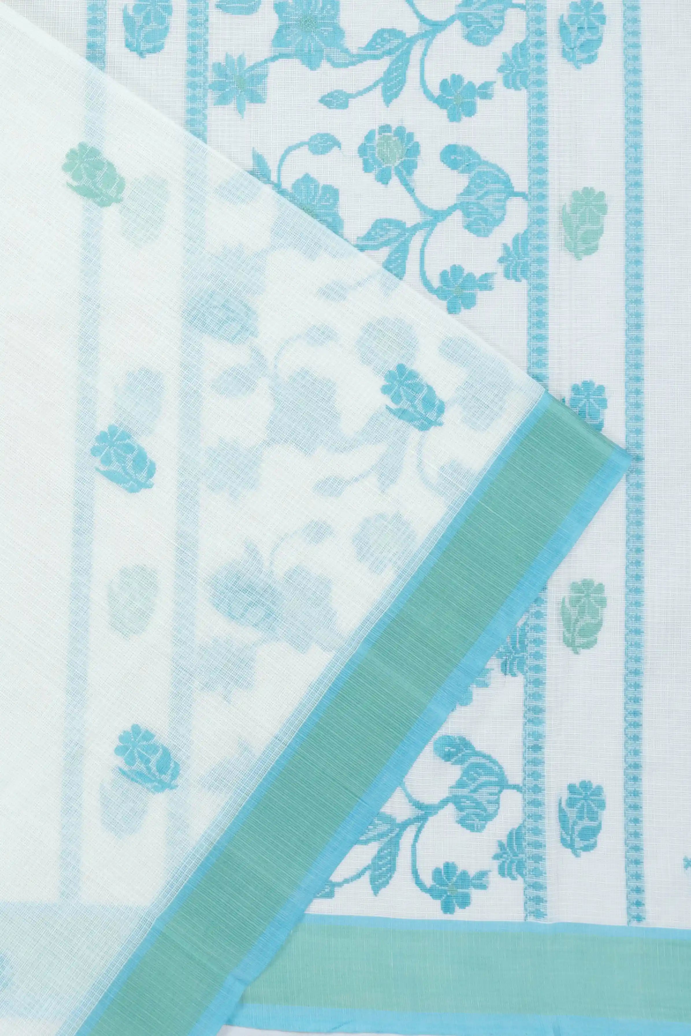 Kota Cotton Butta White Saree