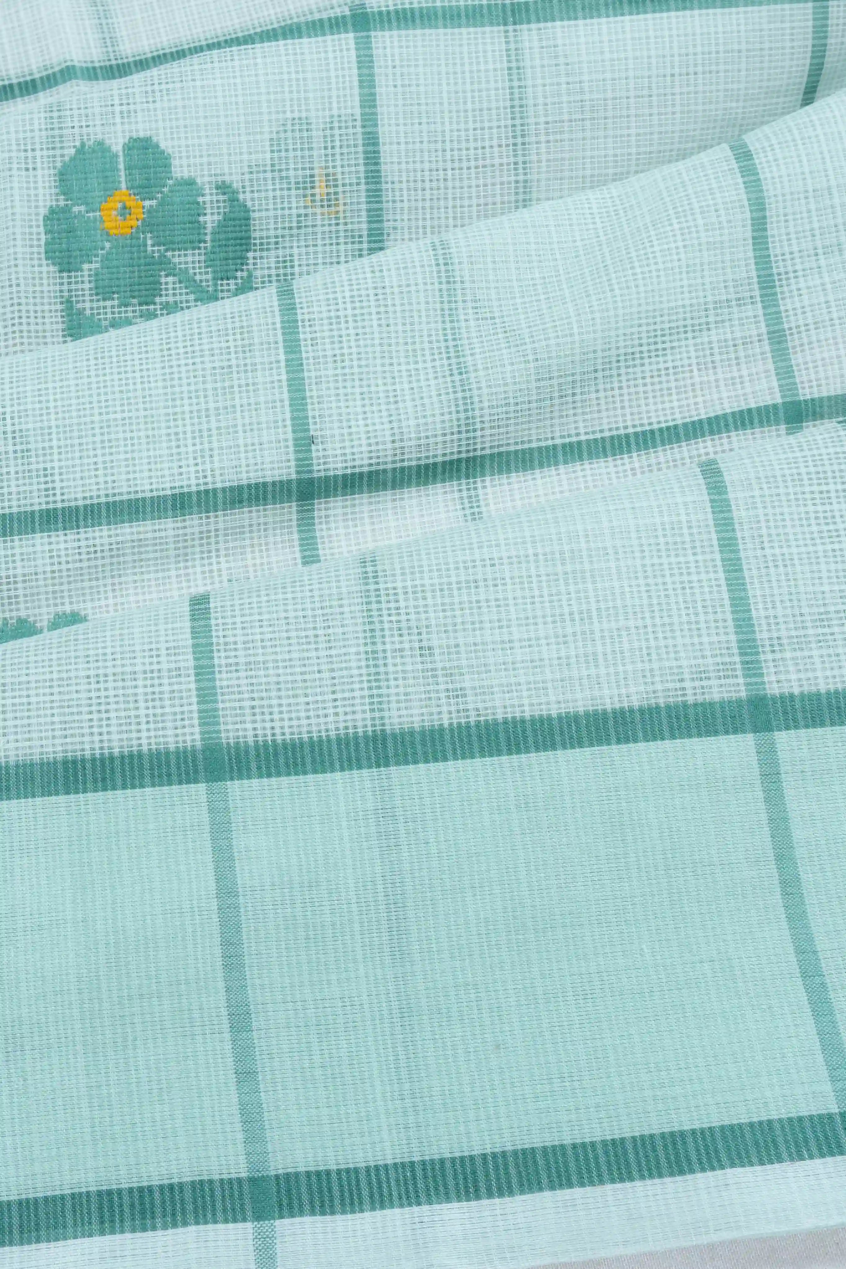 Kota Cotton Checks And Butta White Saree