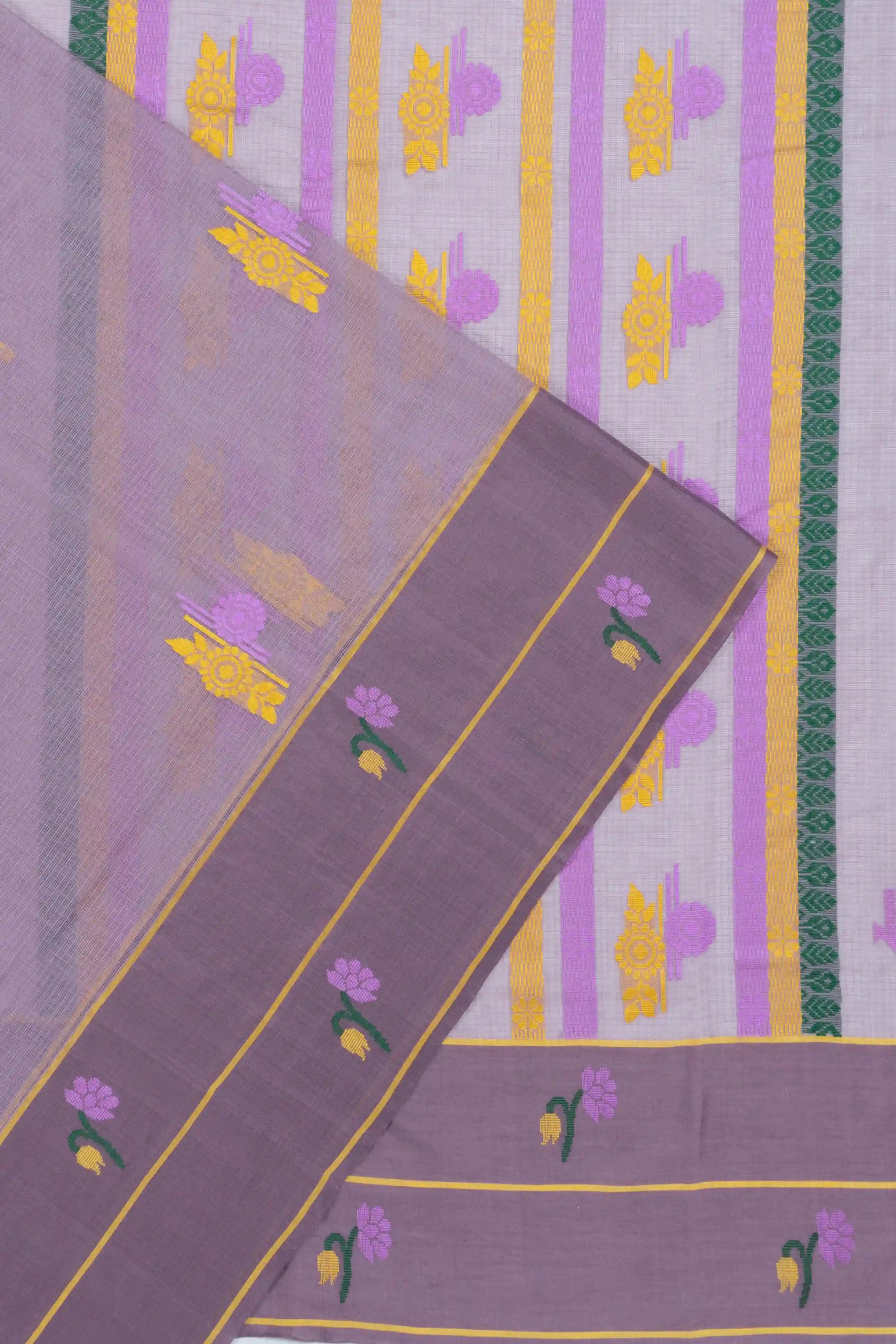 Kota Cotton Butta Lilac Saree