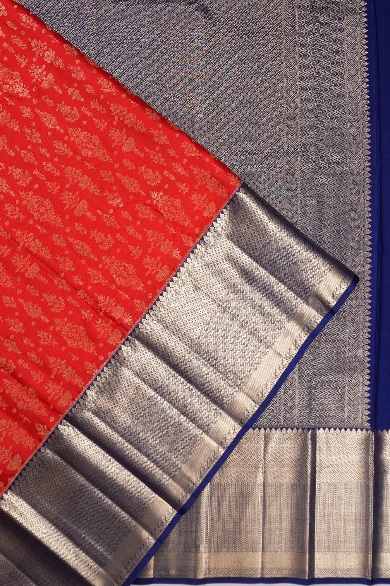 Taranga Kanchi Silk Brocade Red Saree