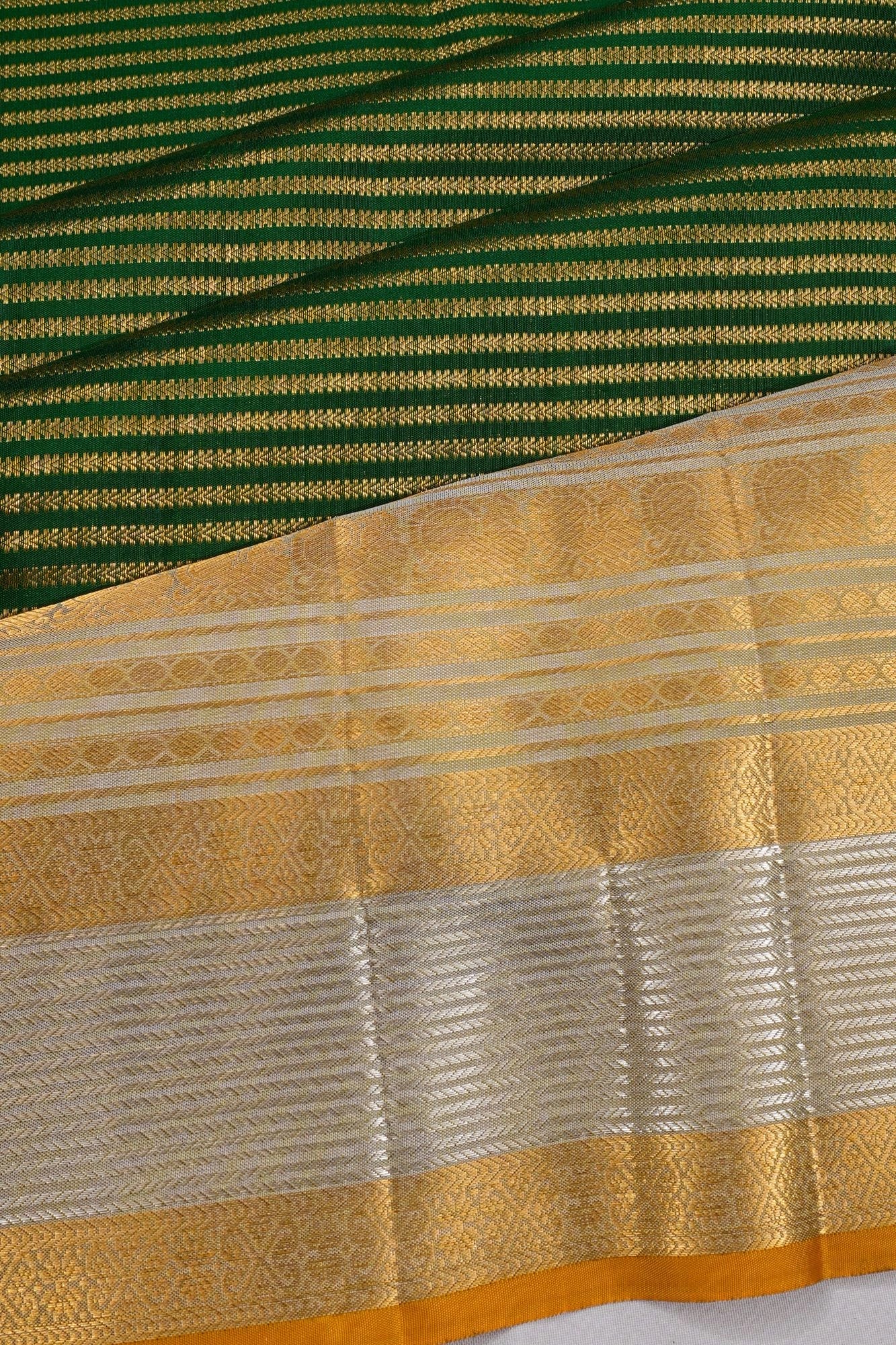 Taranga Kanchi Silk Brocade Green Saree
