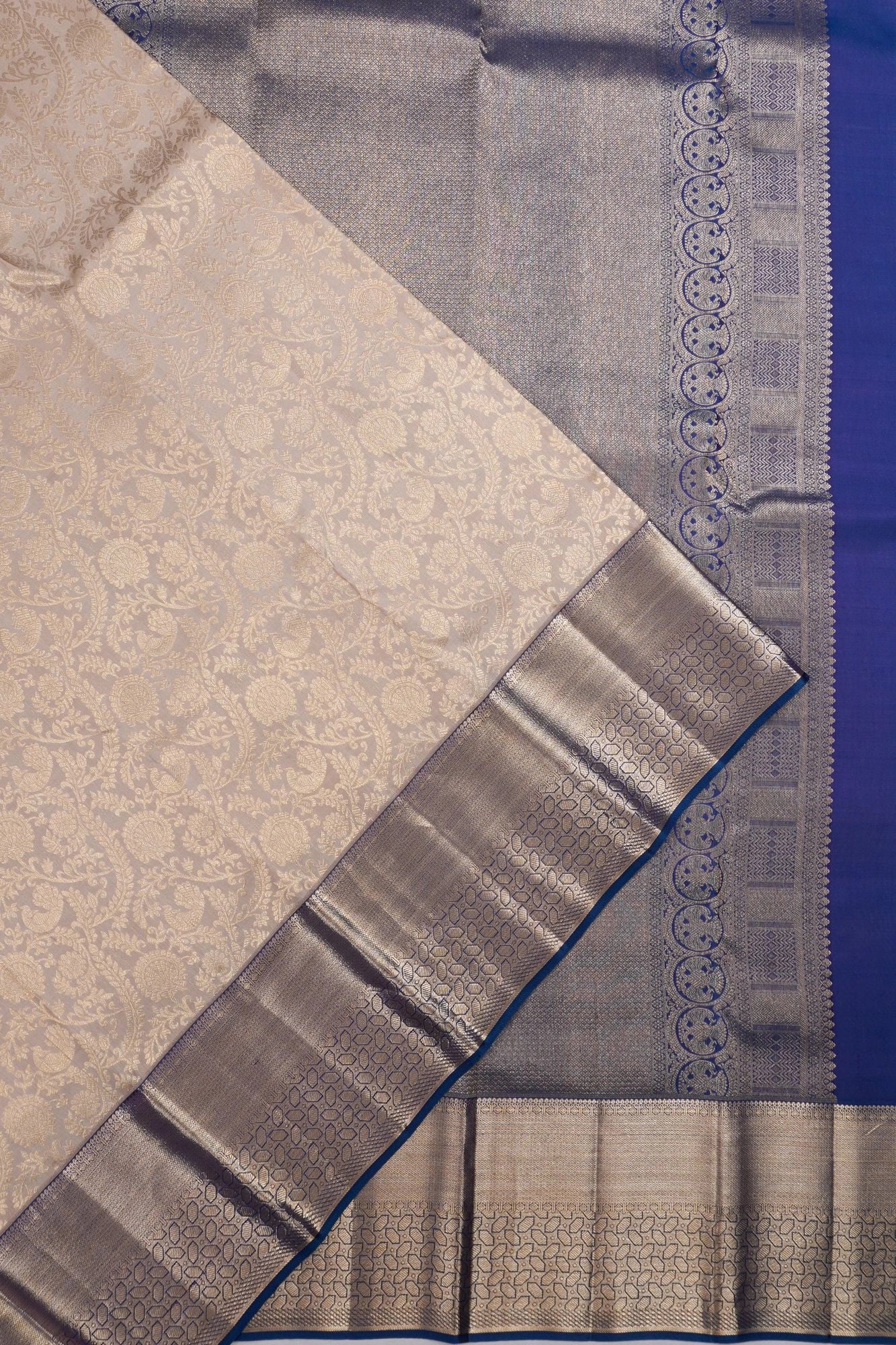 Taranga Kanchi Silk Brocade Beige Saree