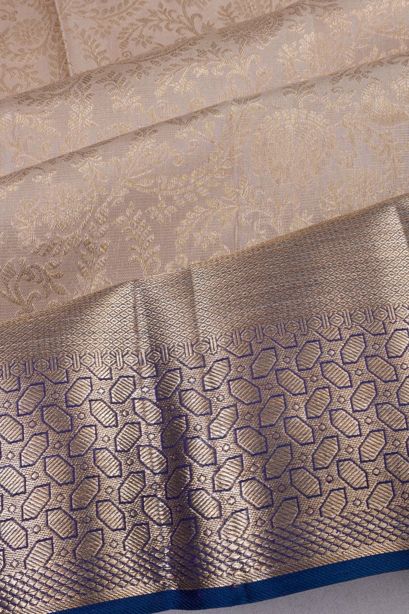 Taranga Kanchi Silk Brocade Beige Saree