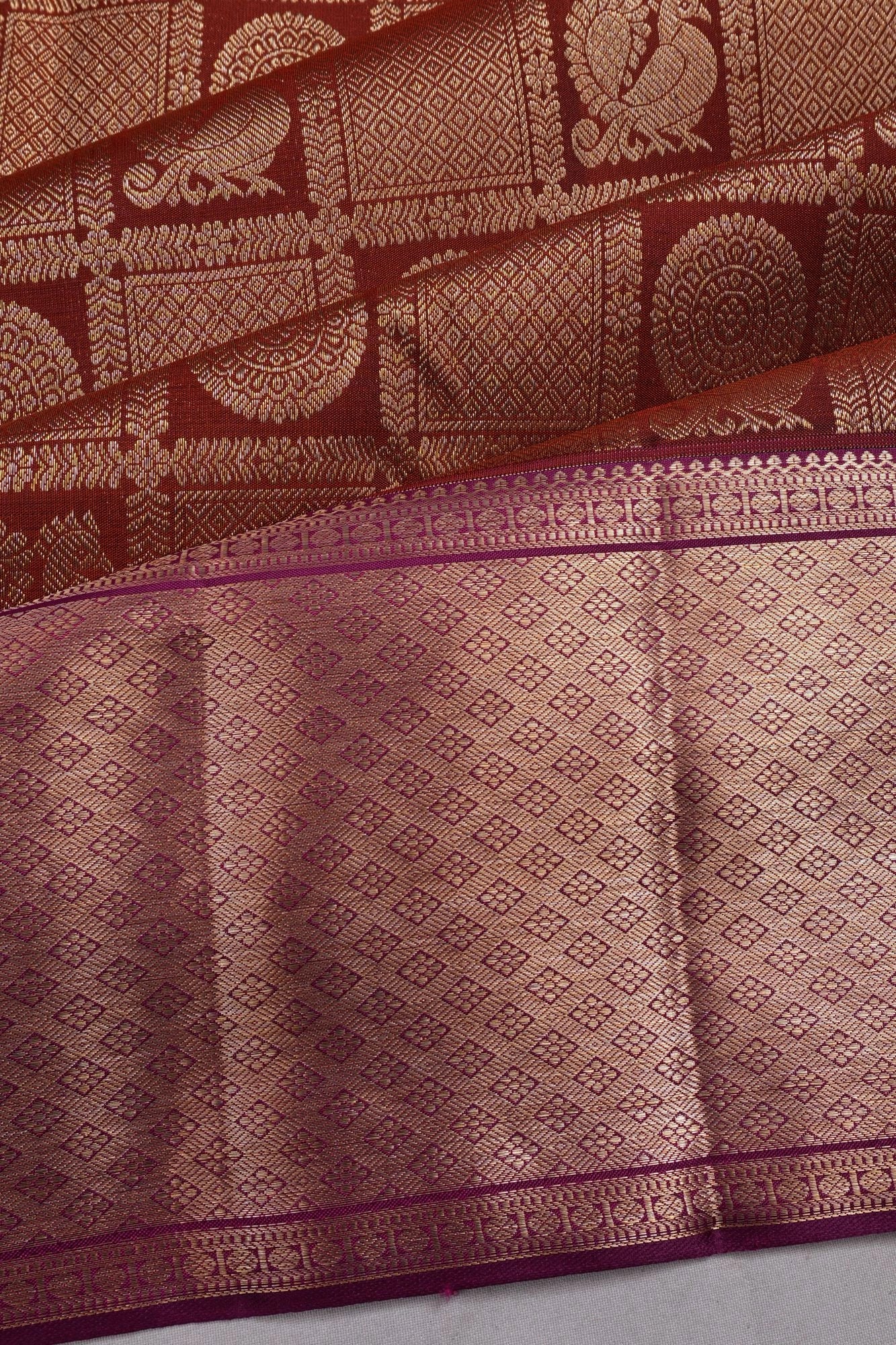 Taranga Kanchi Silk Brocade Maroon Saree