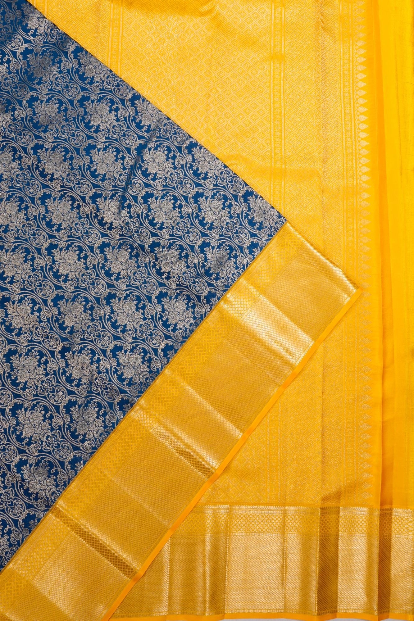 Taranga Kanchi Silk Brocade Blue Saree