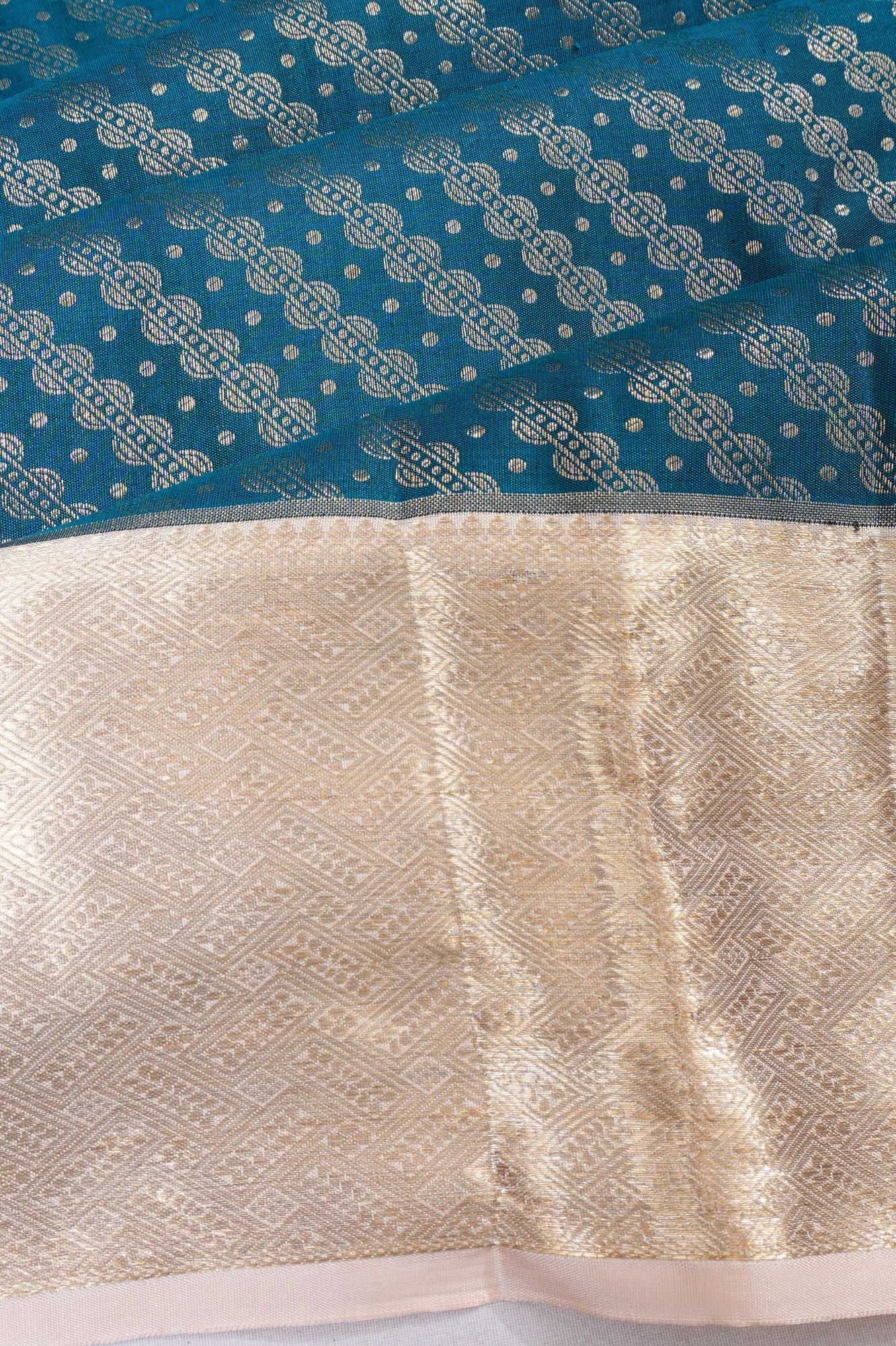 Taranga Kanchi Silk Brocade Teal Blue Saree