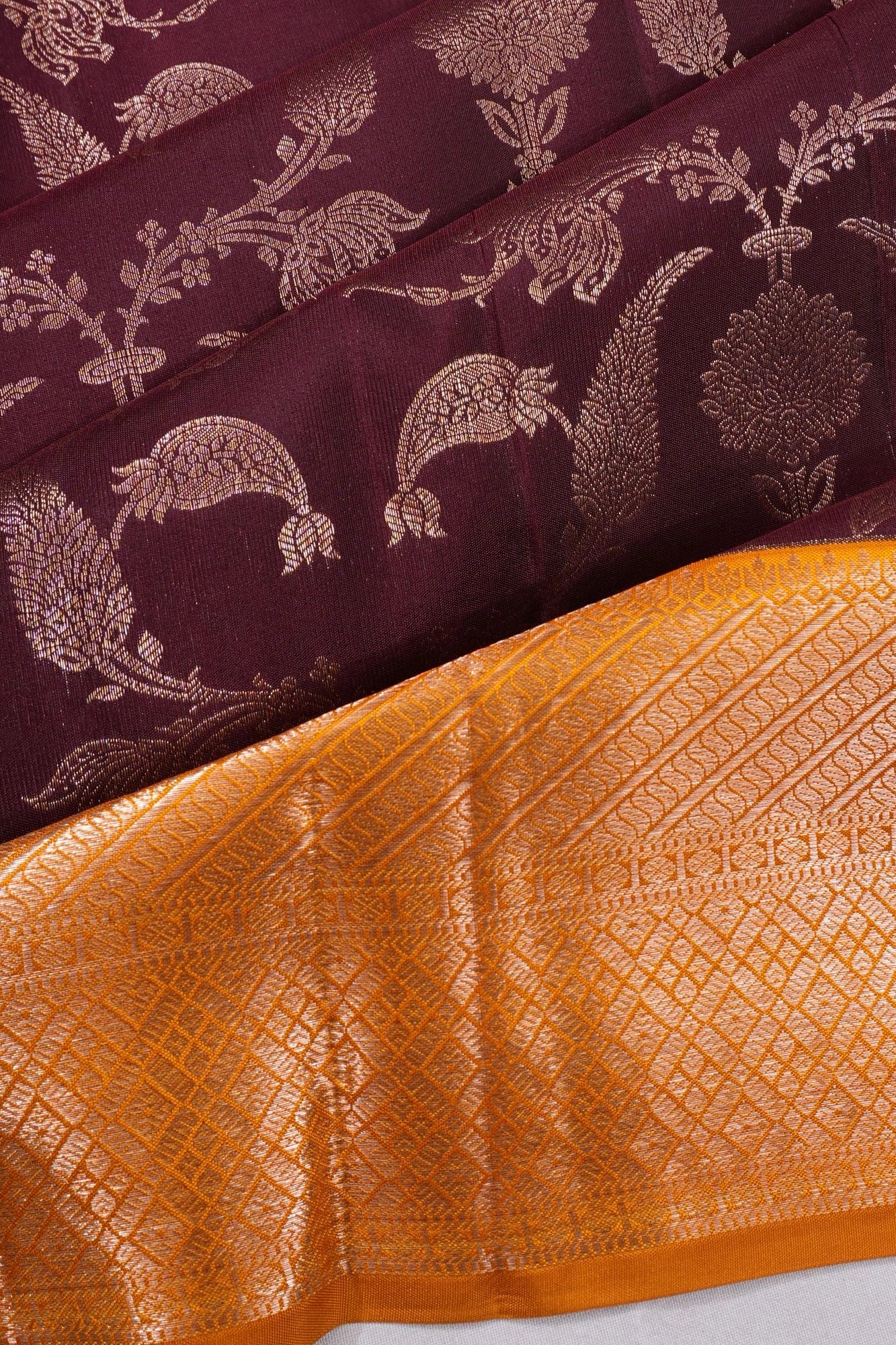Taranga Kanchi Silk Jaal Maroon Saree