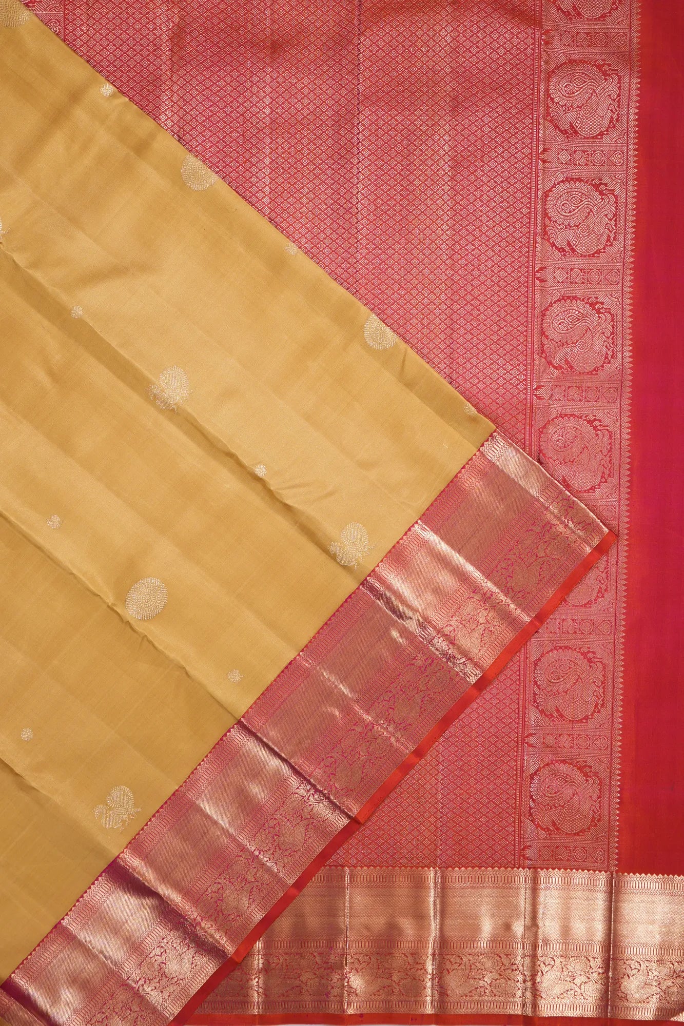 Kanchipuram Silk Butta Yellow Saree