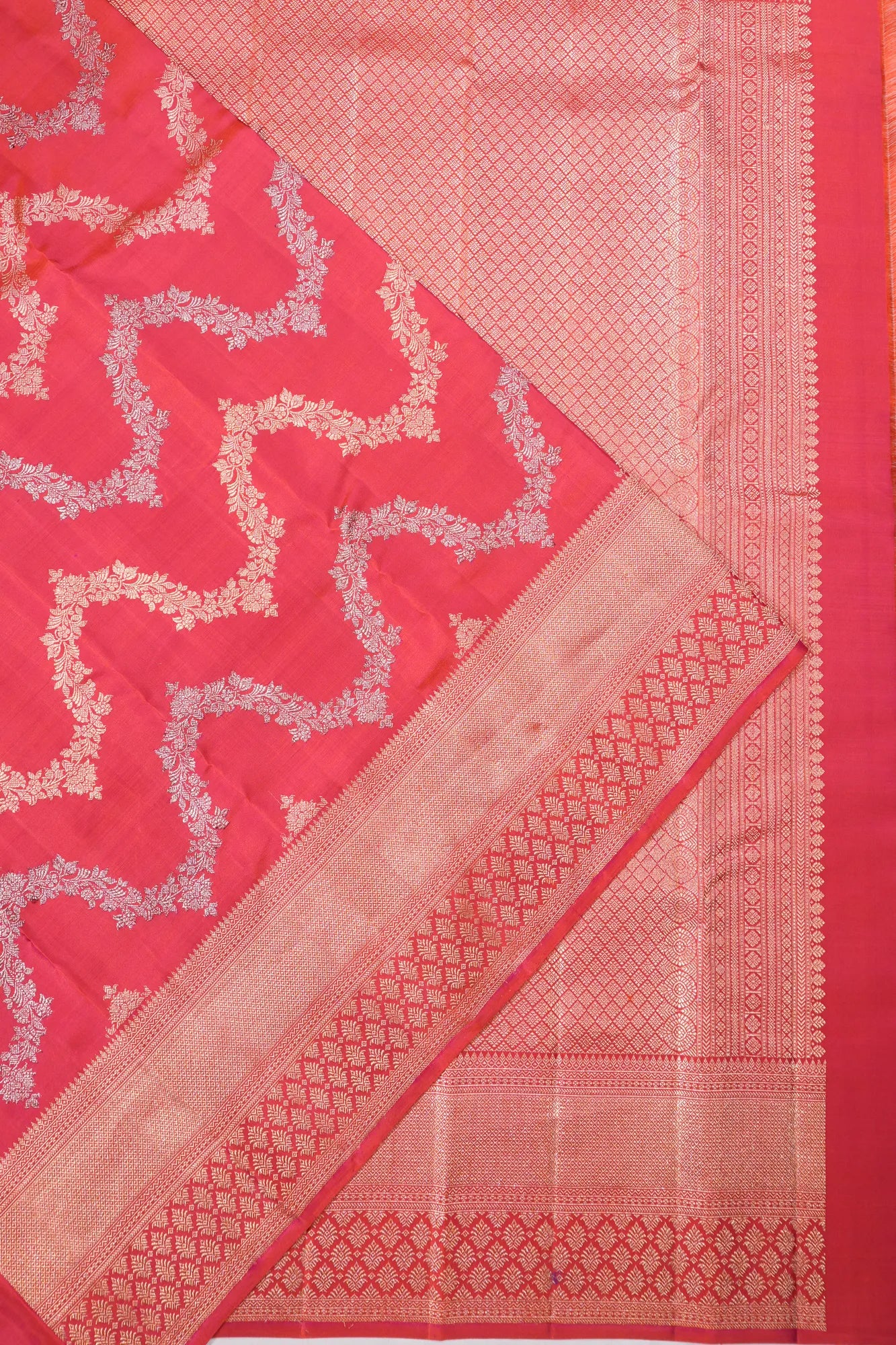 Kanchipuram Silk Brocade Red Saree