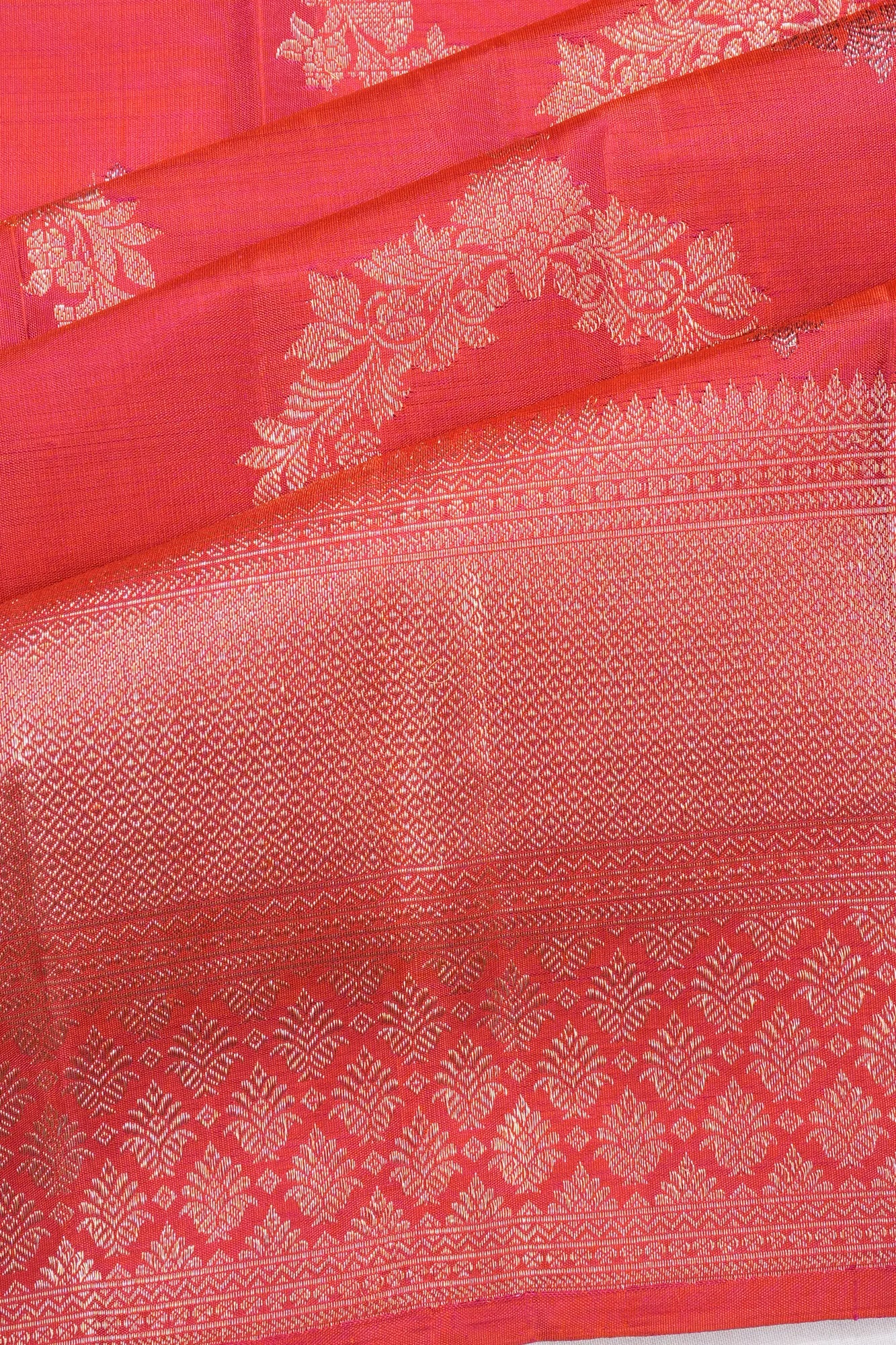 Kanchipuram Silk Brocade Red Saree