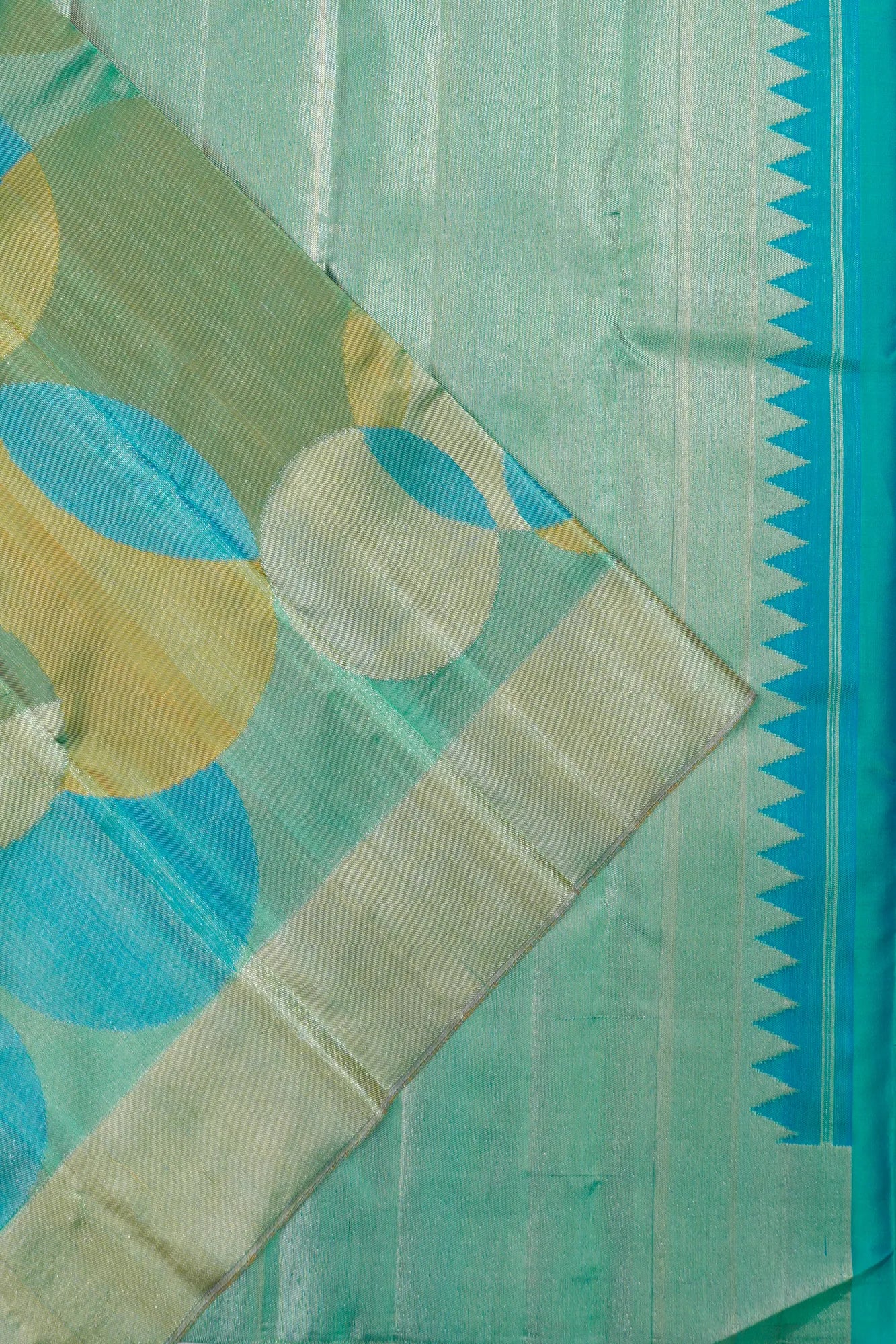 Kanchipuram Silk Brocade Aqua Blue Saree